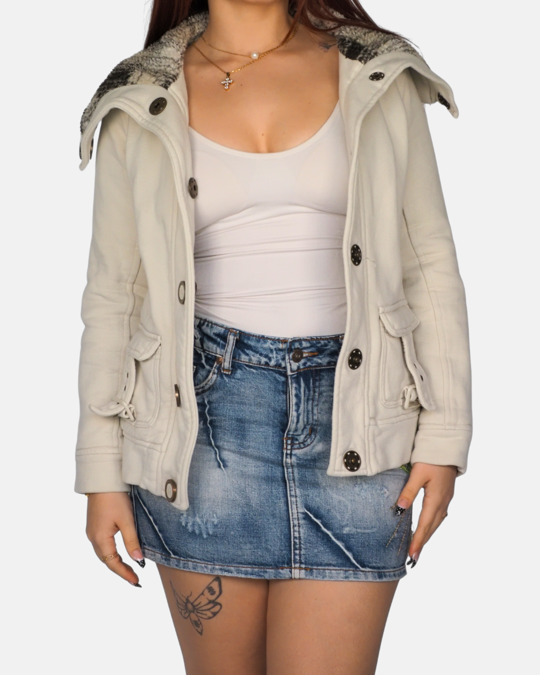 Y2K Sherpa-Lined Utility Jacket