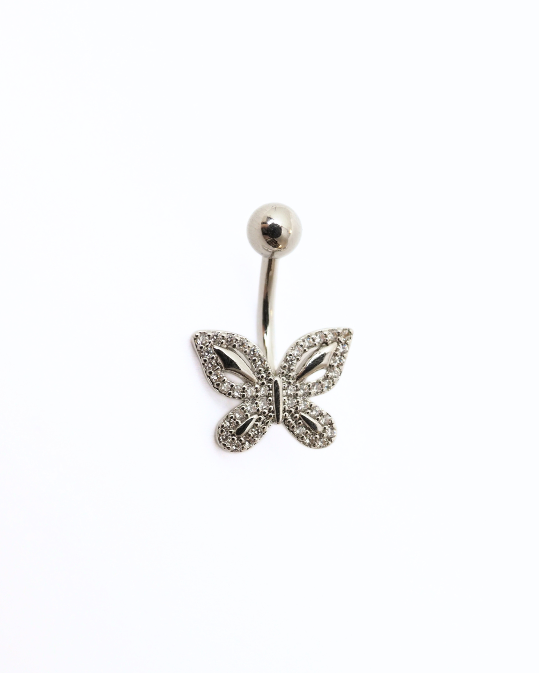The Allete Butterfly Belly Ring in Silver