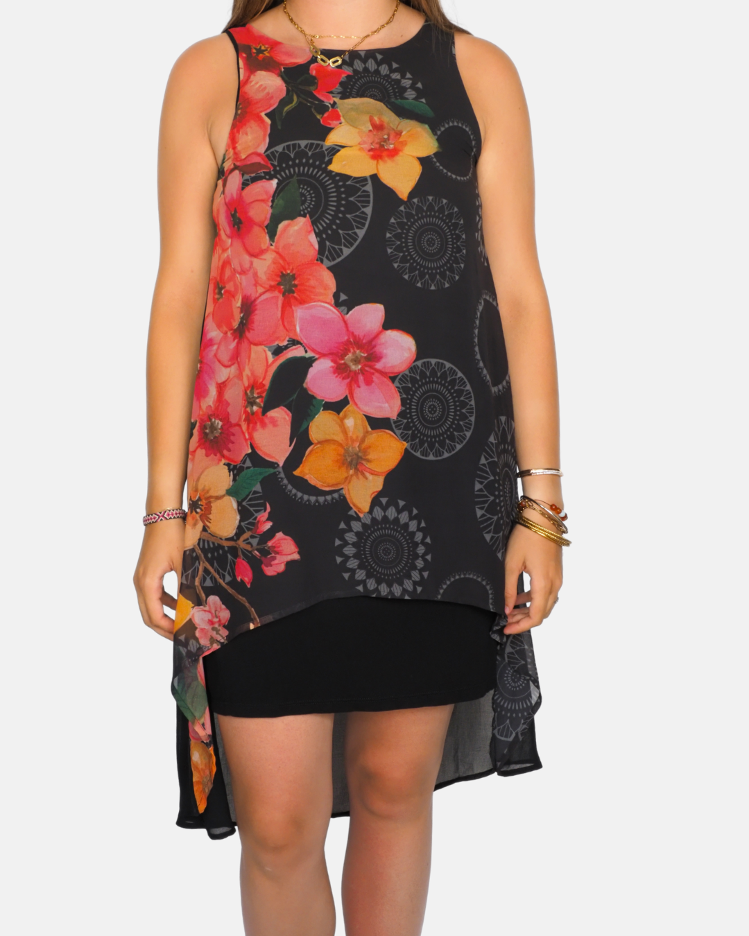 Floral Asymmetric Layered Dress by Desigual
