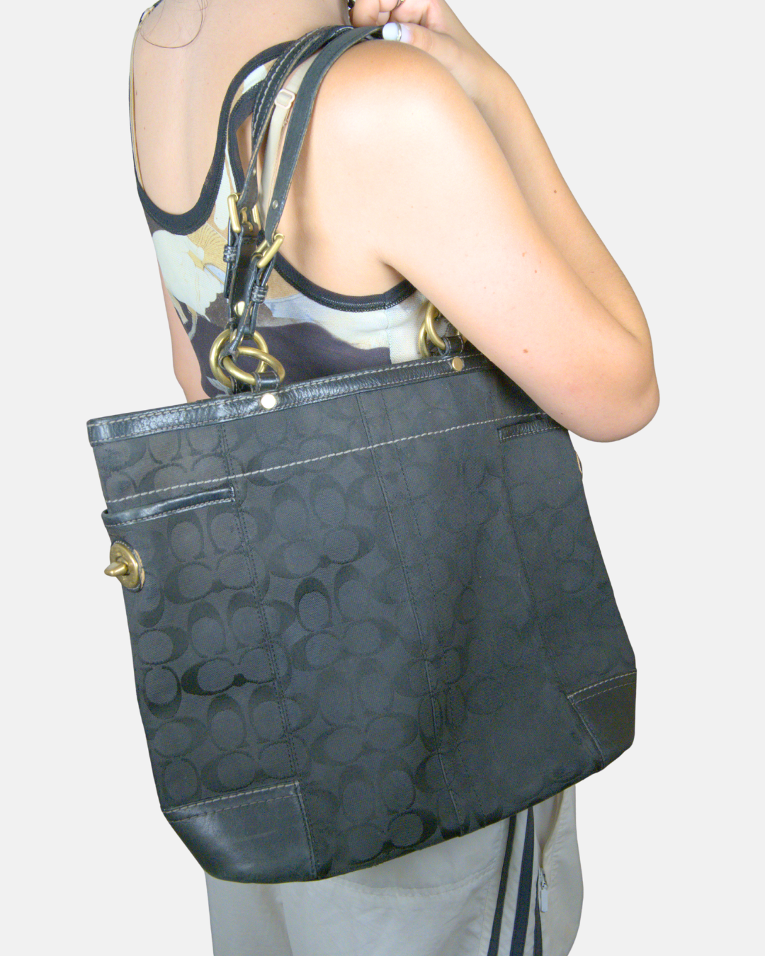 Coach Signature Jacquard Shoulder Tote