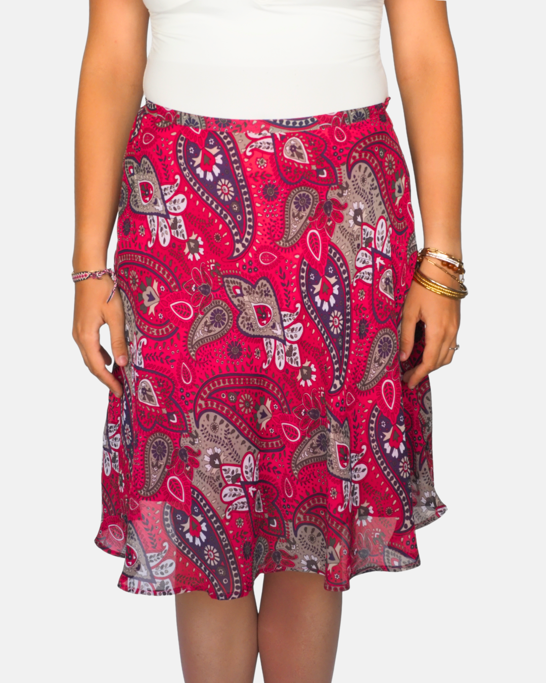 Pink Paisley Chiffon Skirt by Tom Tailor