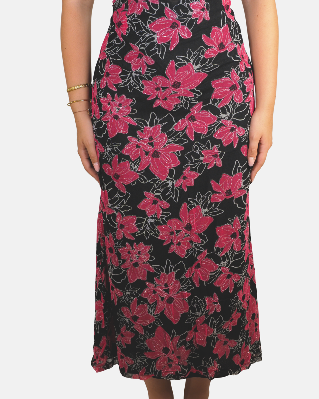 Floral Mesh Maxi Dress - THAO