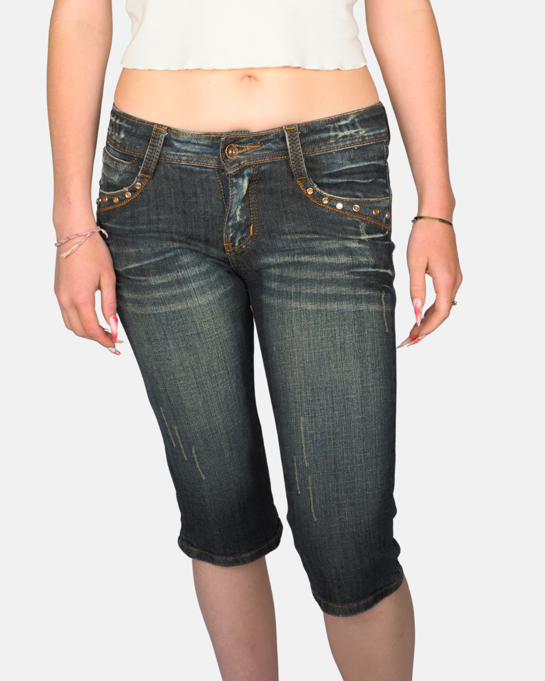 Y2K Dark Wash Capri Jeans by Rosa Miss