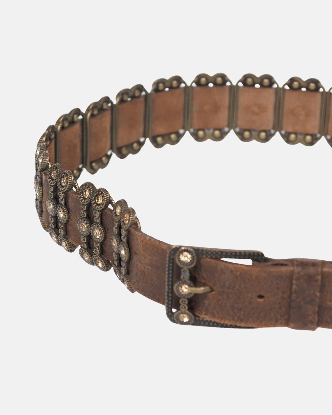 Vintage Bronze Coin Detail Belt