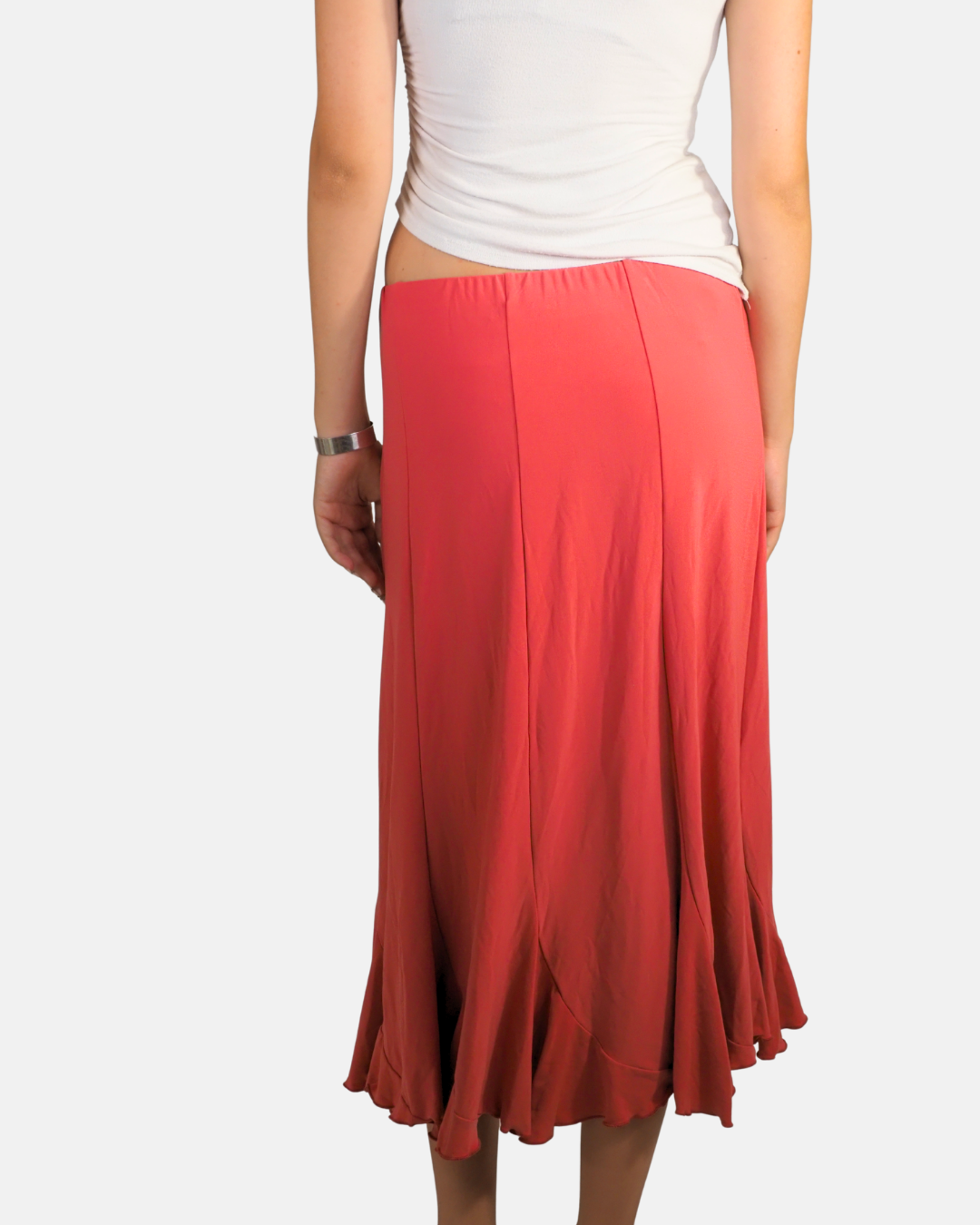 Y2K Coral Fluted Maxi Skirt - Forever