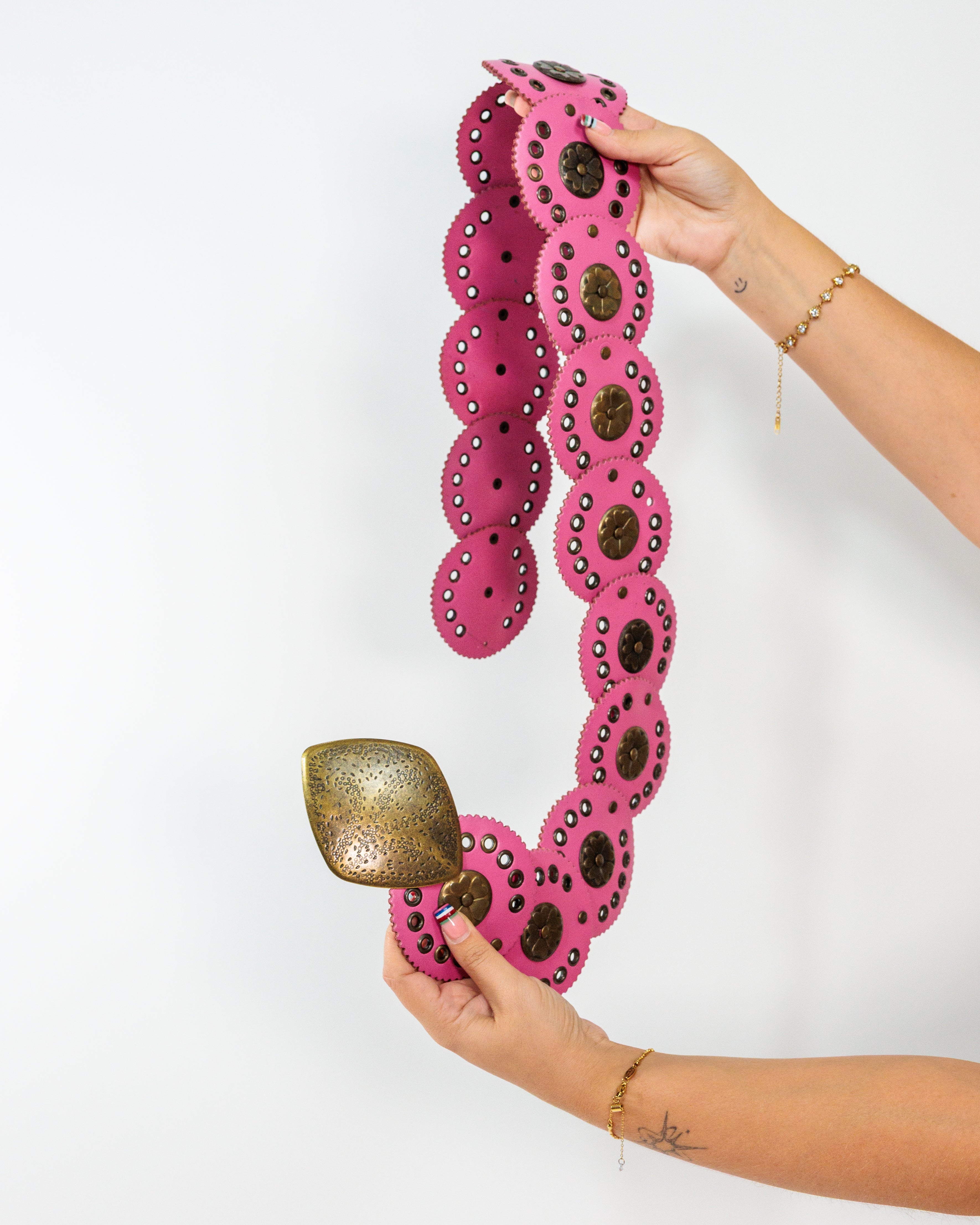 Pink Floral Medallion Belt