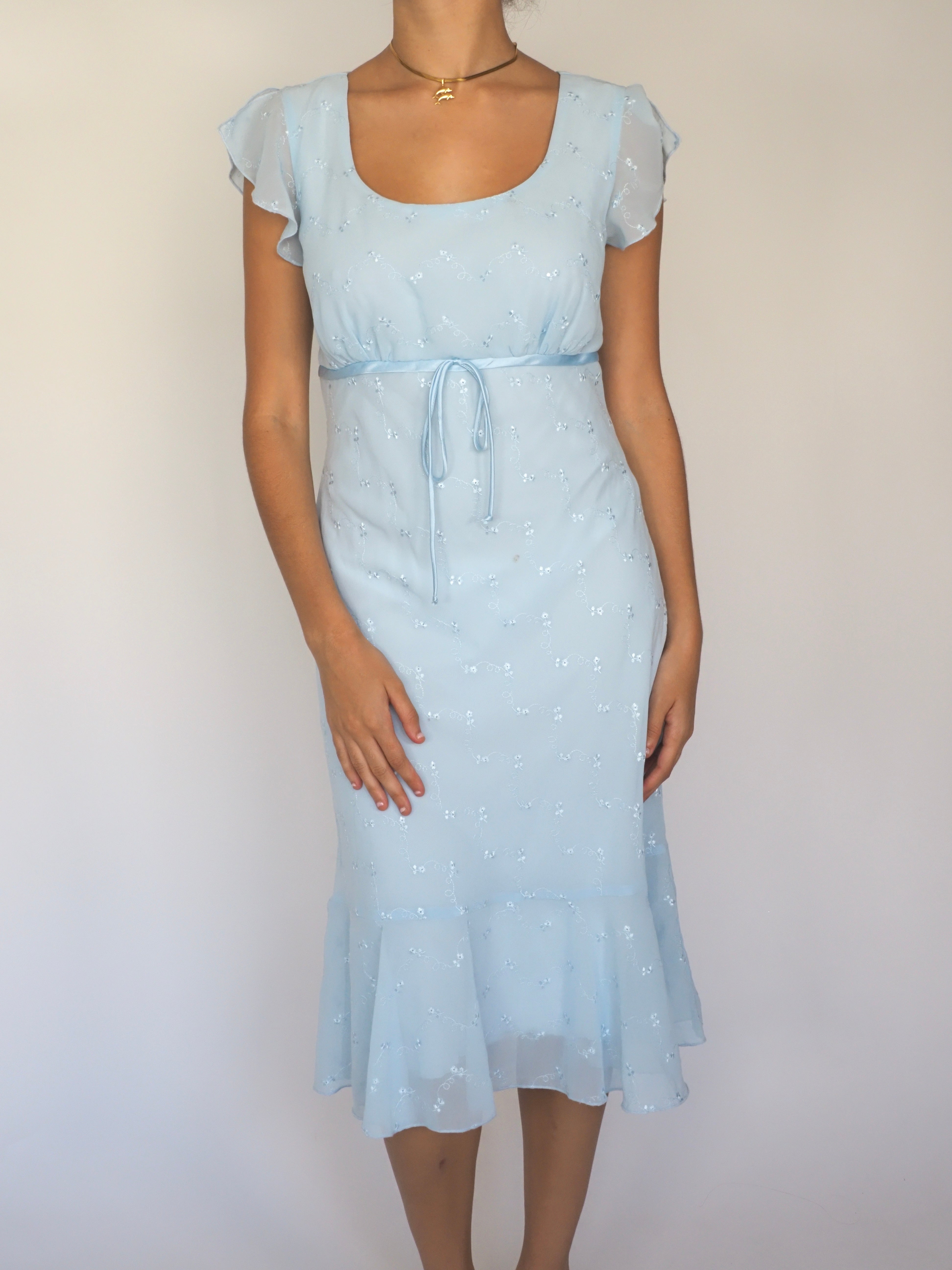 B.Darlin Powder Blue Sequin Midi Dress