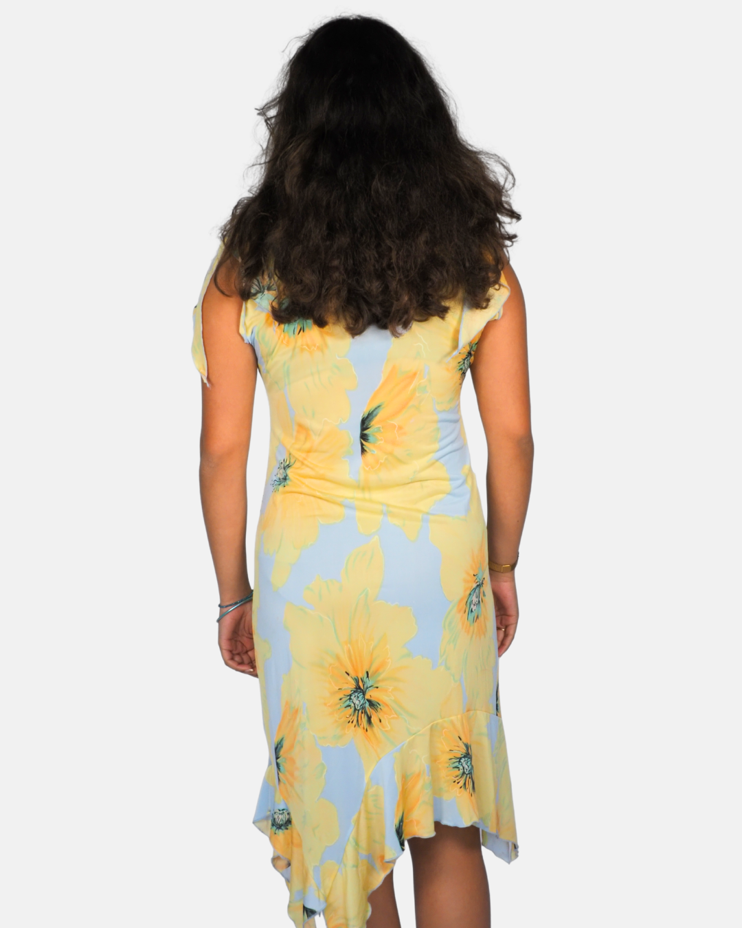 Y2K Floral Asymmetric Hem Dress