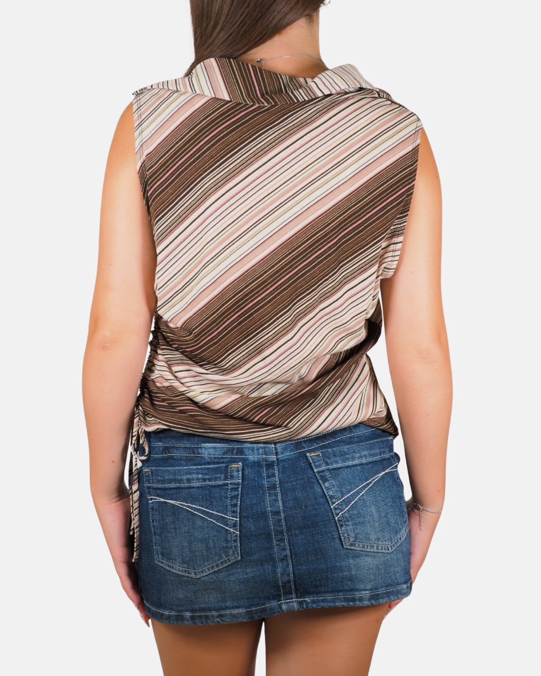 Ruched Stripe Sleeveless Top - Dorothy Perkins