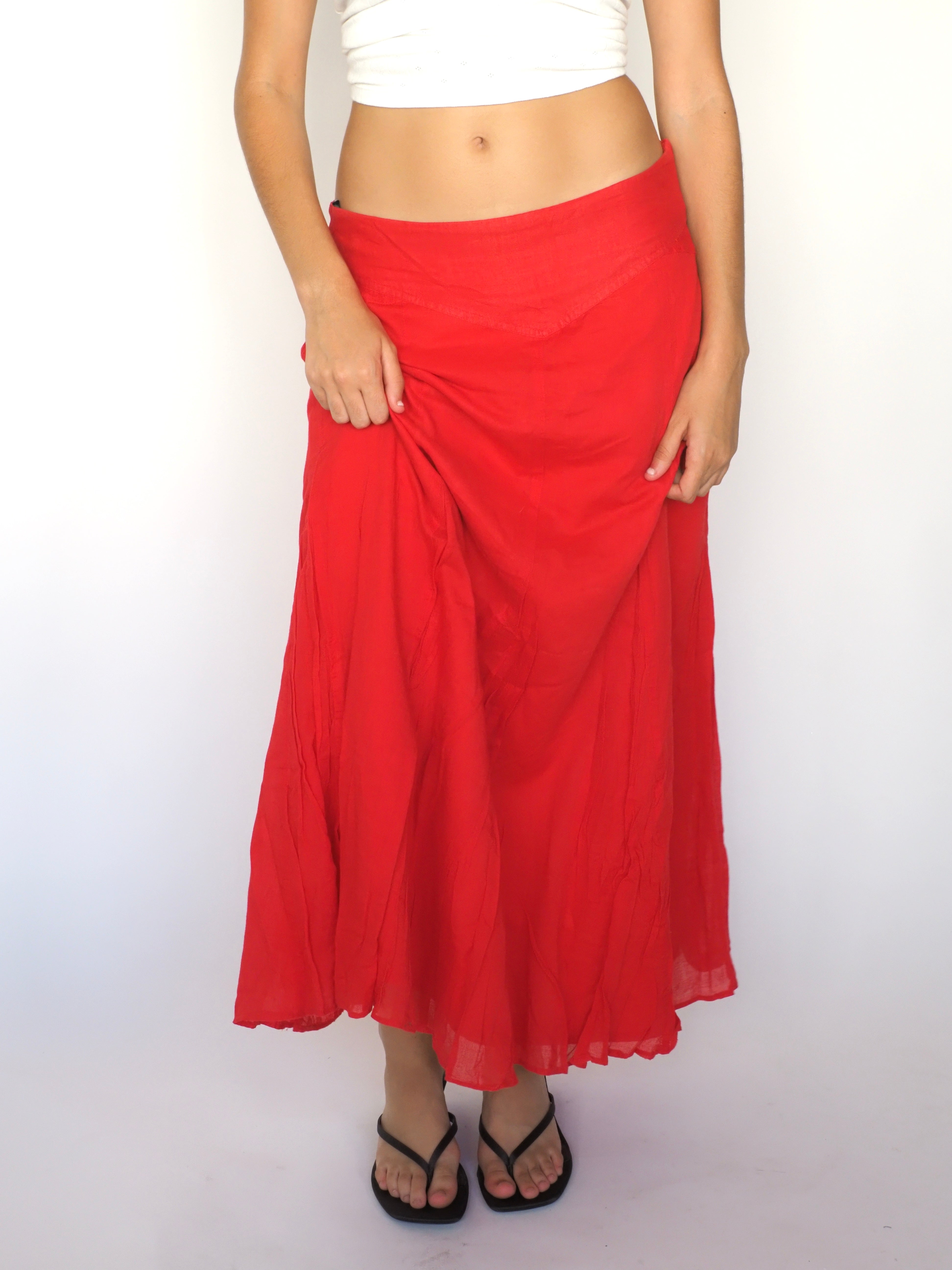 Dorothy Perkins Flowing Red Maxi Skirt