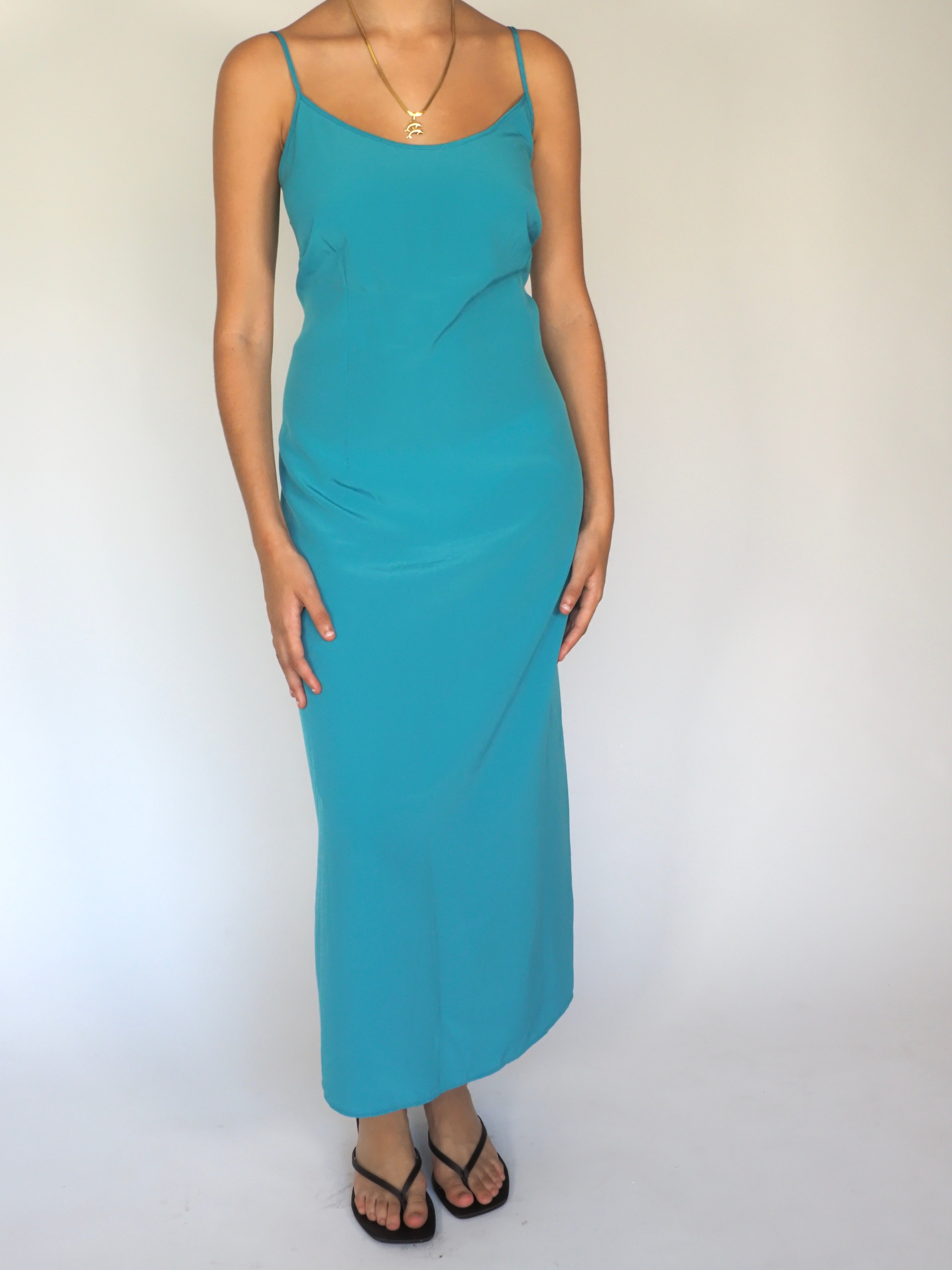 Turquoise Slip Maxi Dress