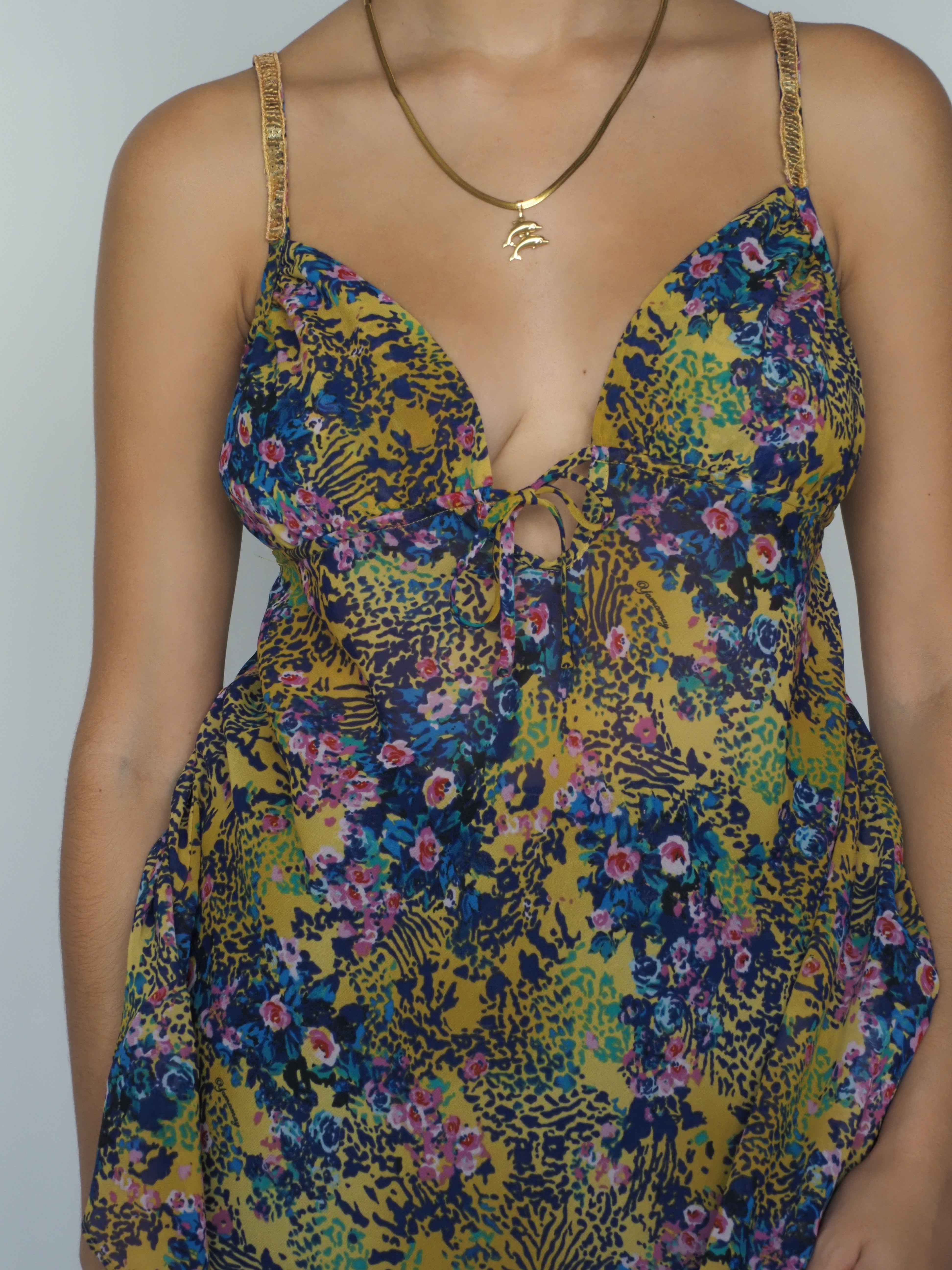 Bold Floral Leopard-Print Lingerie Babydoll Top – Yamamay