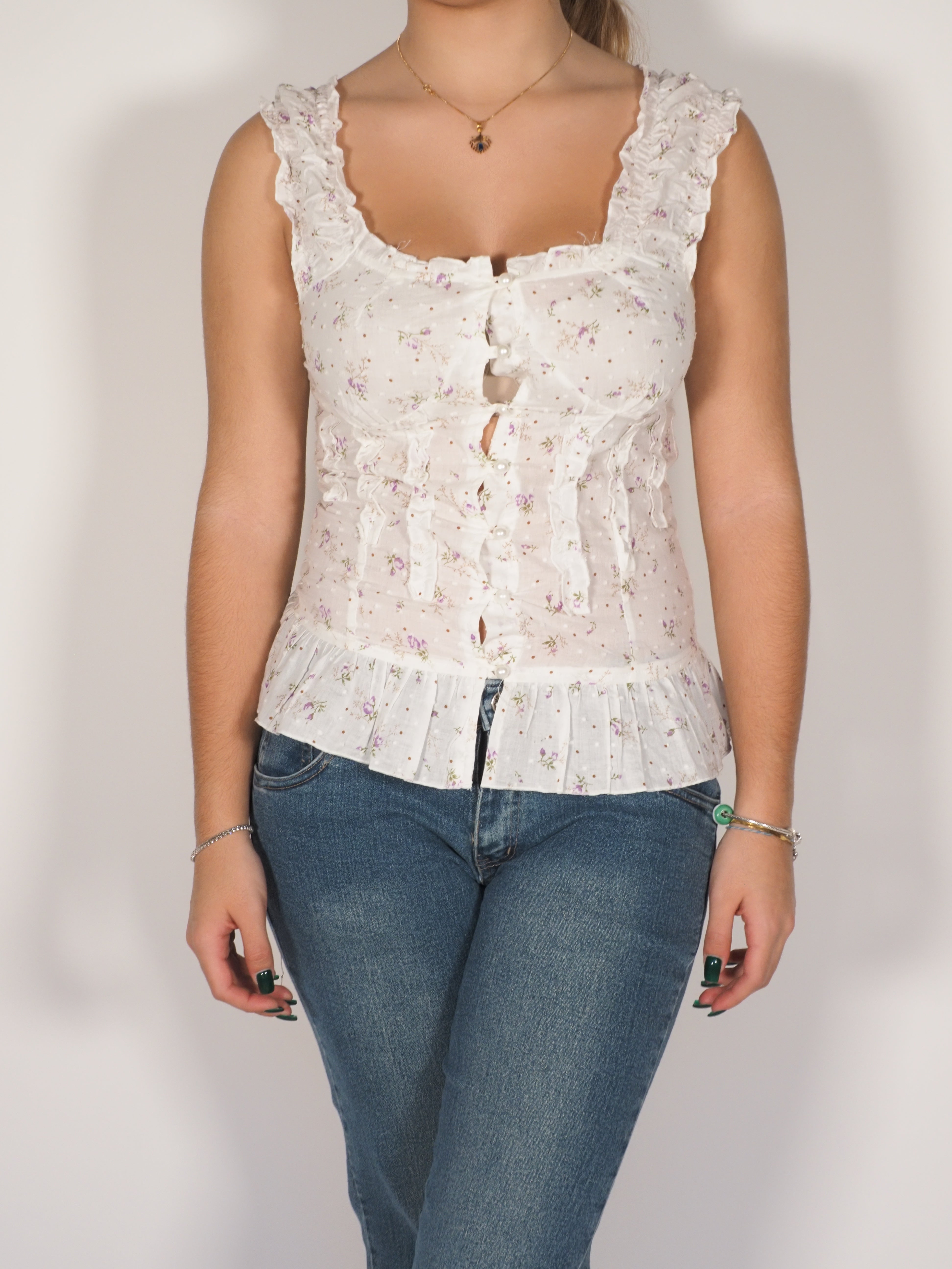 Blondix Floral Ruffle Blouse