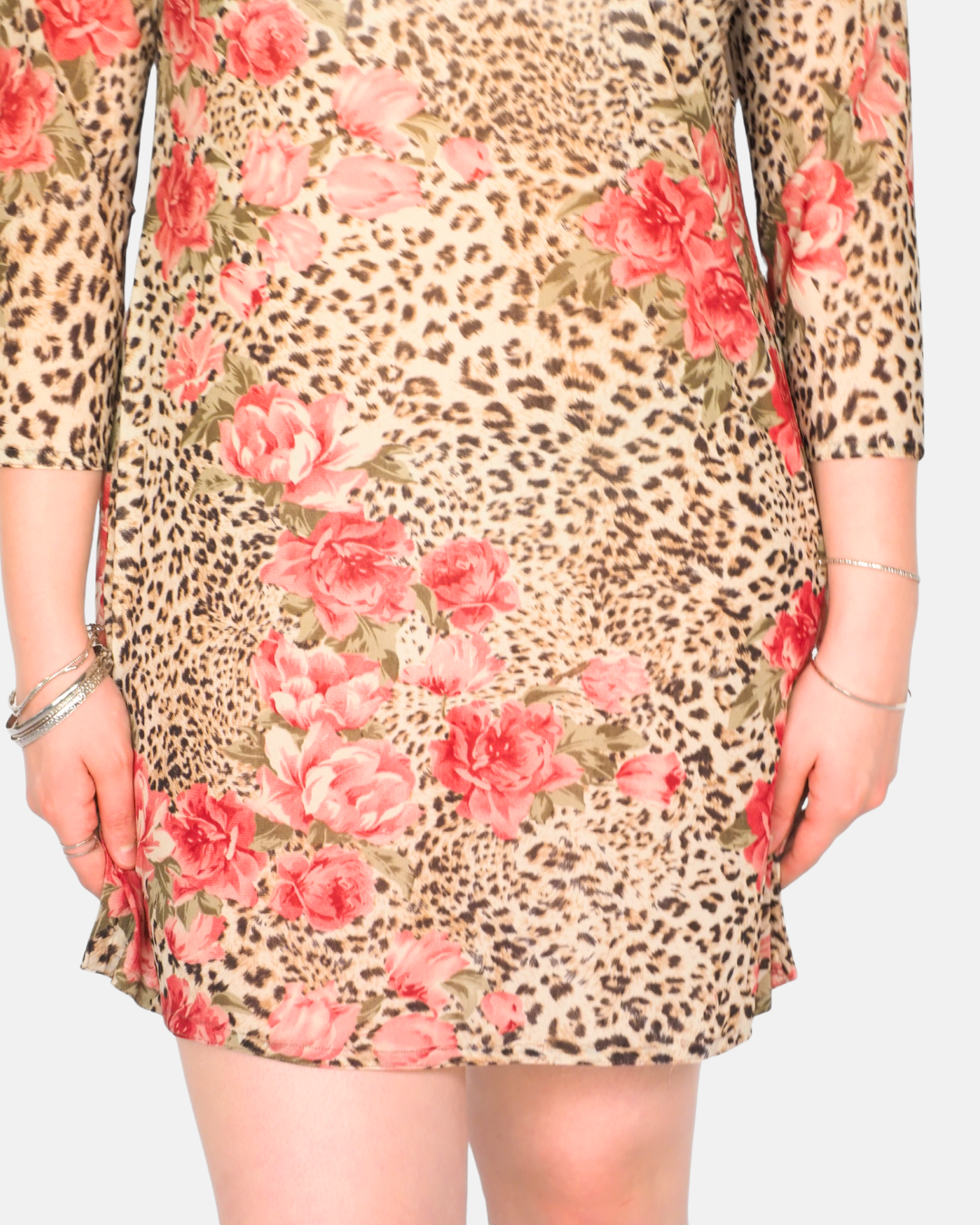 Y2K Leopard & Floral Print Mini Dress