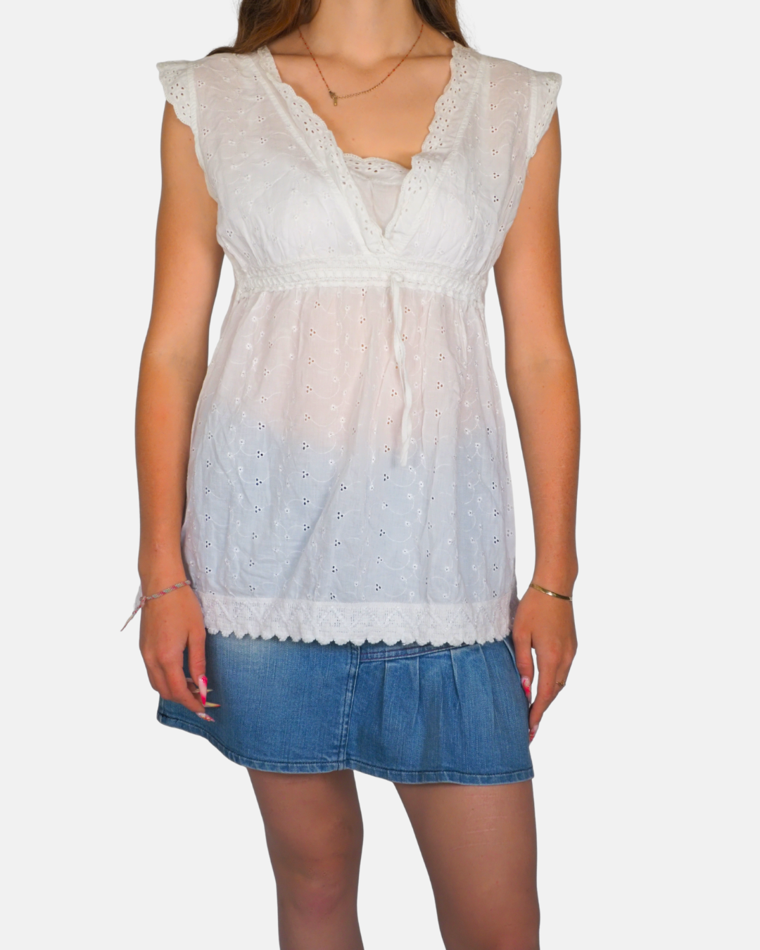 White Broderie Anglaise Cottagecore Blouse