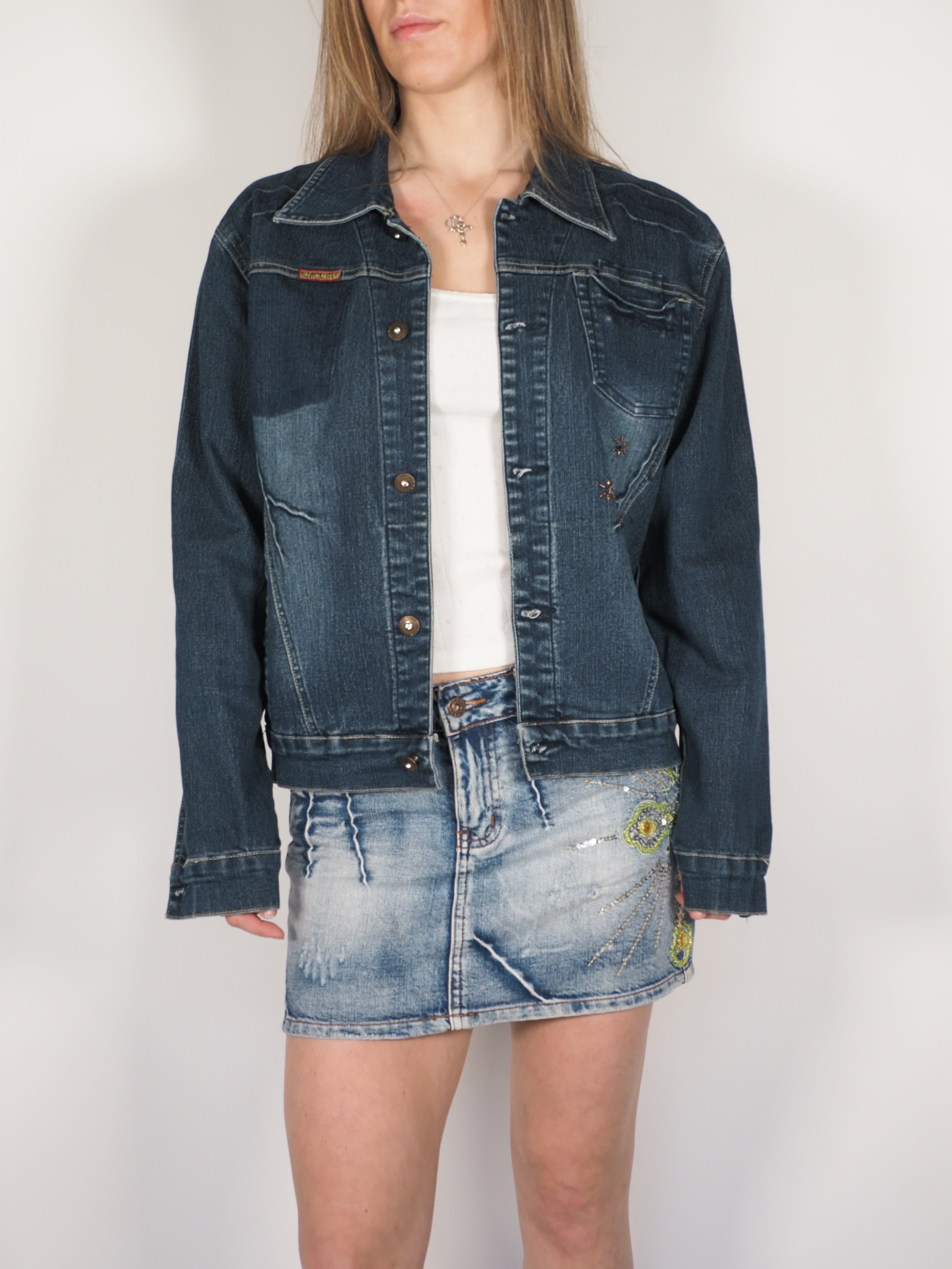 Y2K Dark Wash Denim Jacket – Libellula Rossa