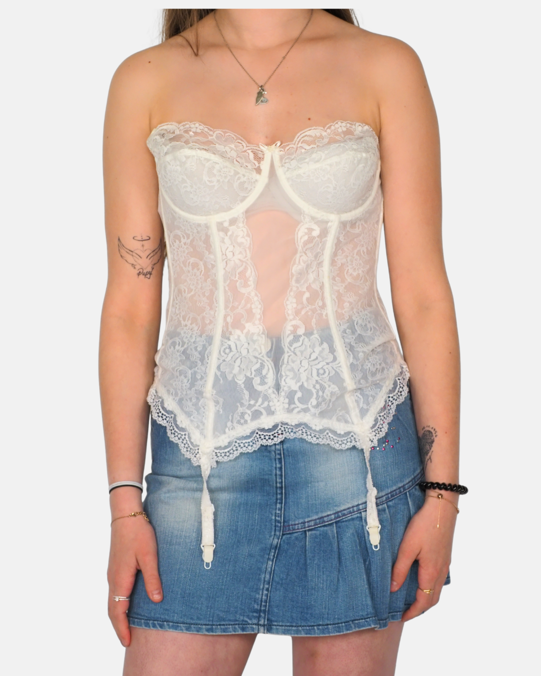 Lepel Ivory Lace Corset Bustier Top
