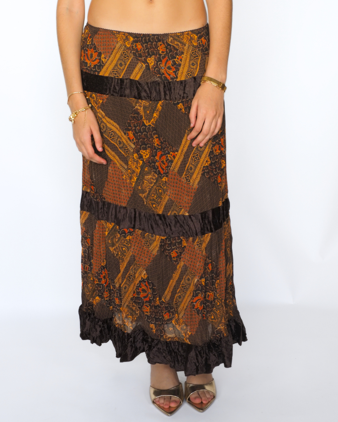 Boho Patchwork Maxi Skirt – Yessica