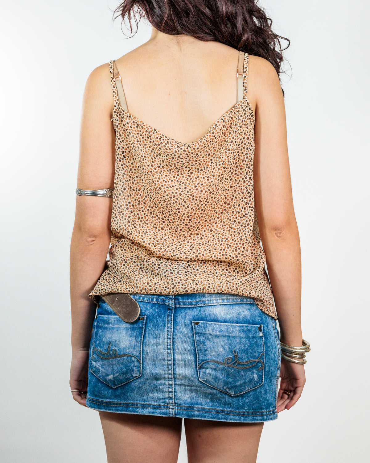 Y2K Beige & Brown Leopard Print Camisole Top