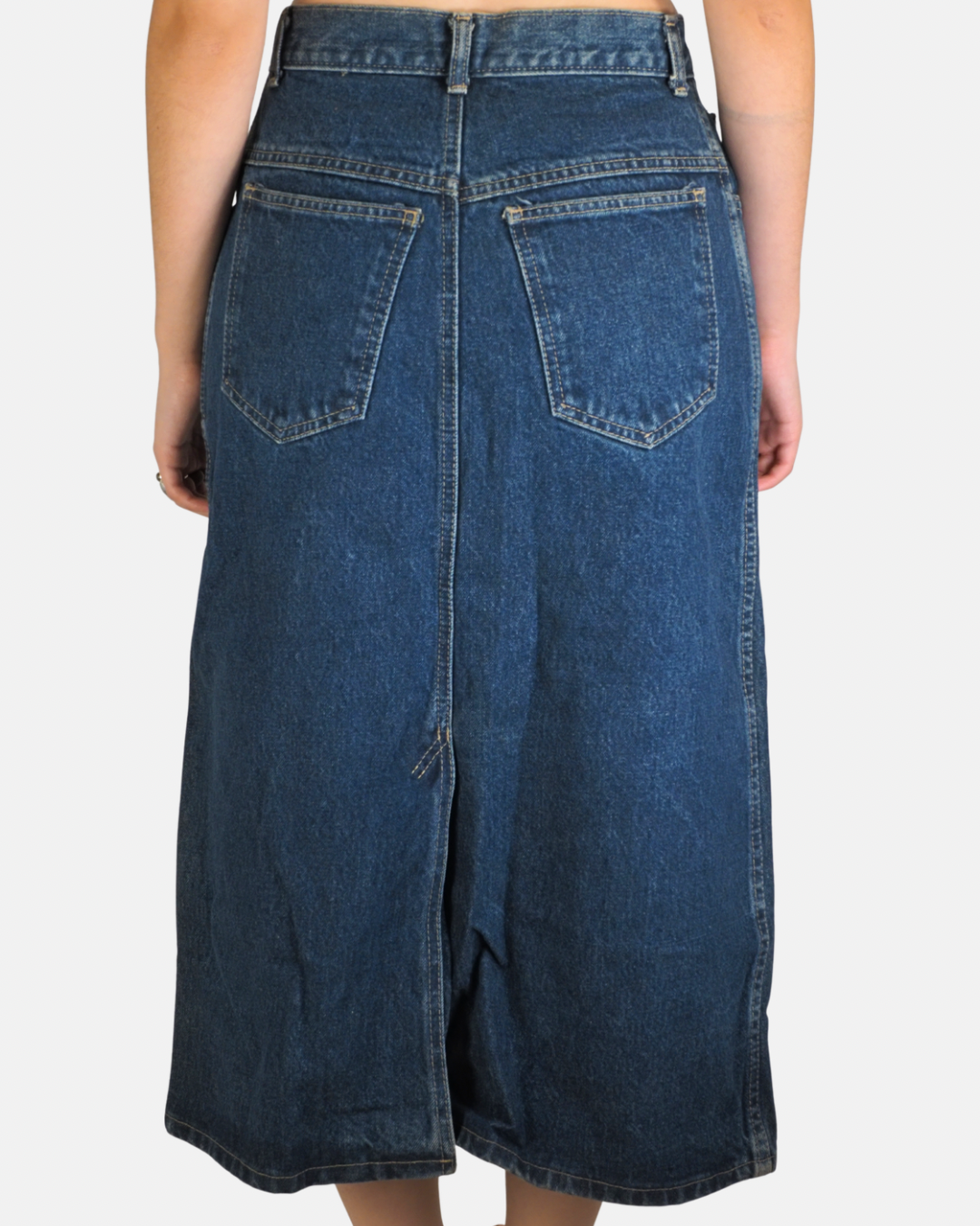 Vintage Y2K Dark Wash Denim Maxi Skirt - Casablanca
