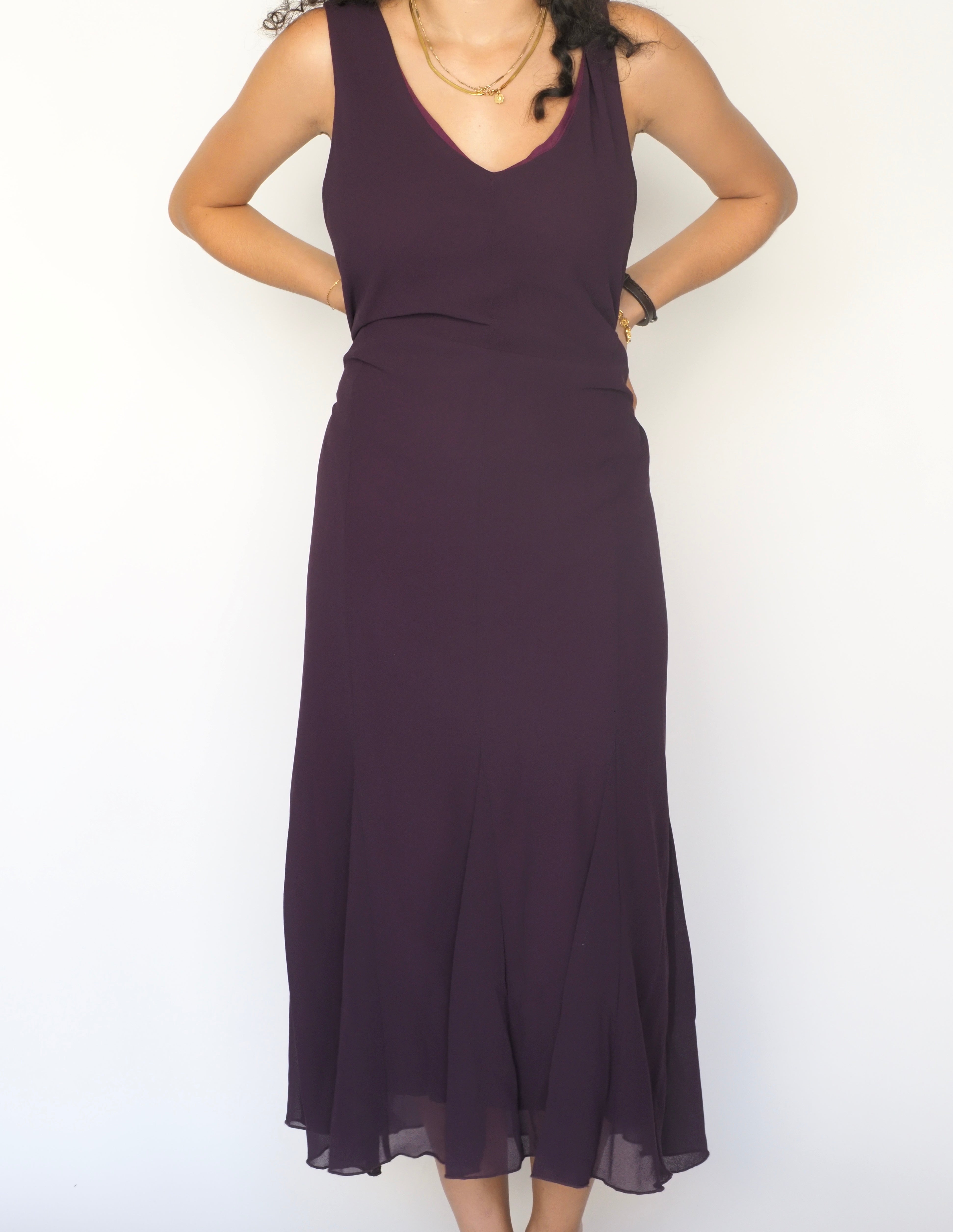 Deep Plum Sleeveless Maxi Dress – Satsuma London