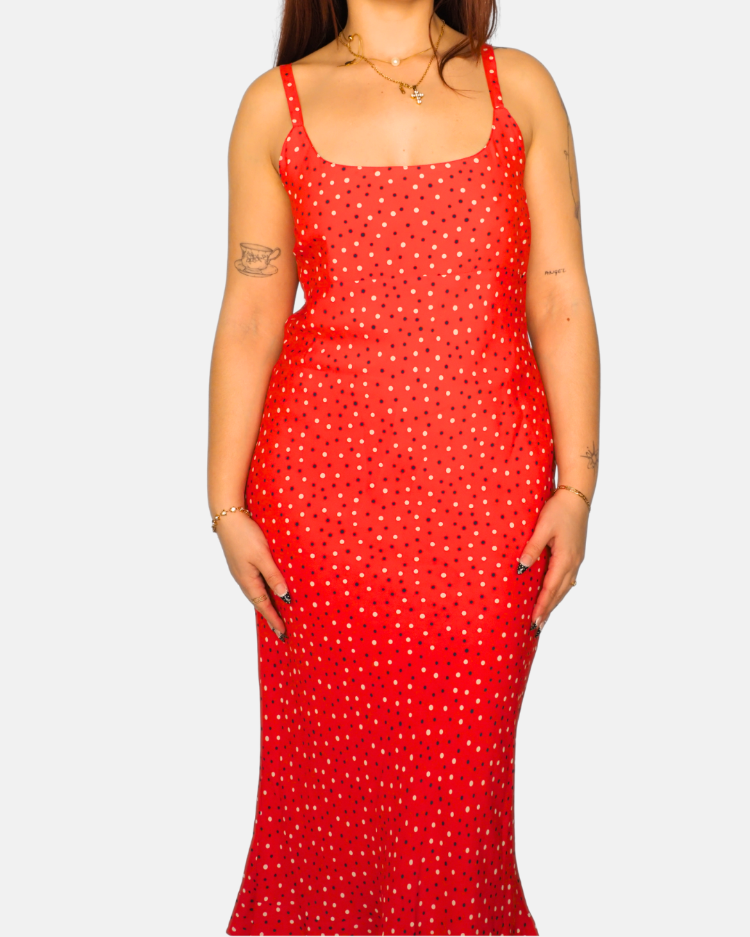 Red Polka Dot Slip Dress by Prisma
