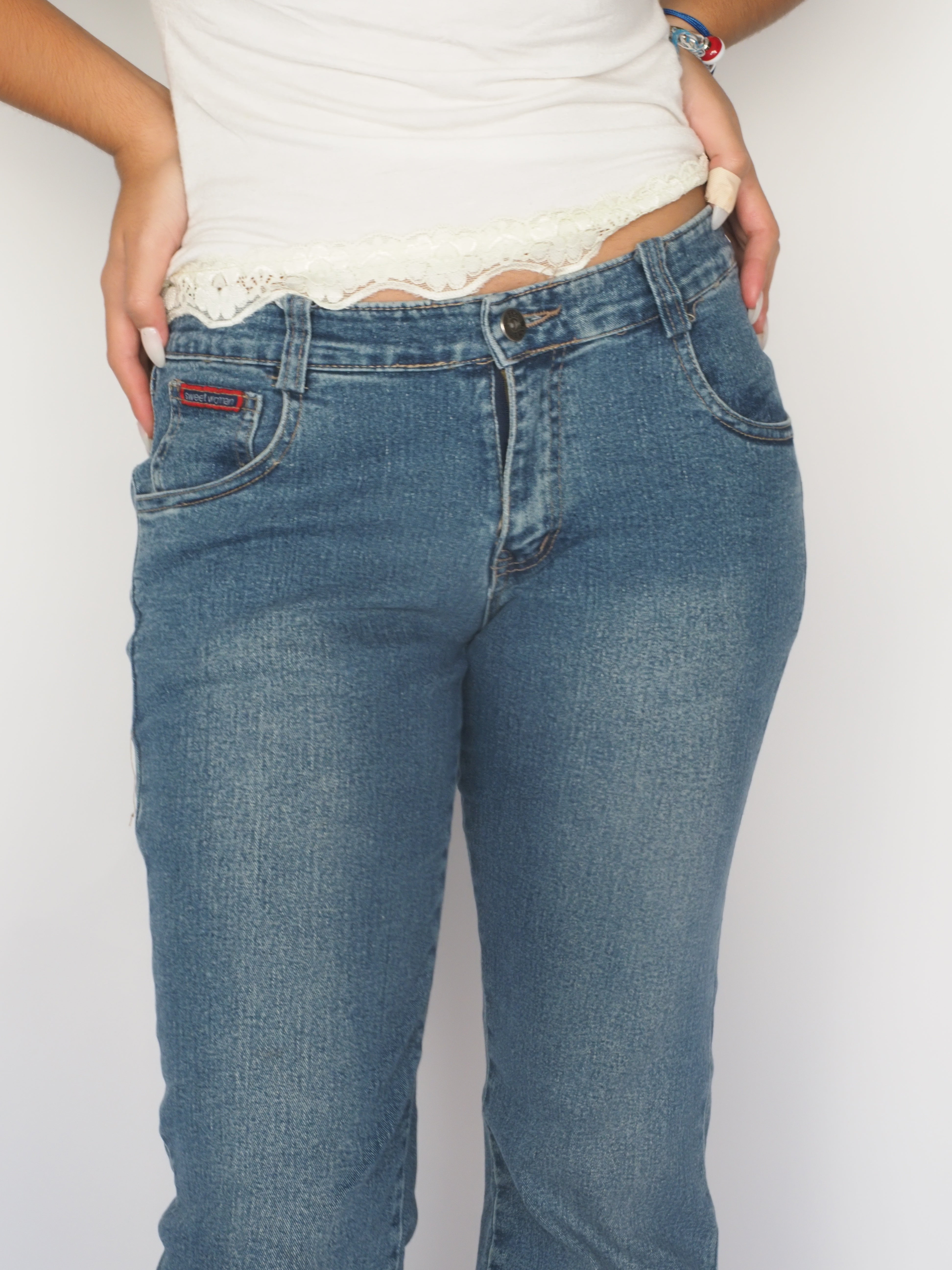 Sweet Woman Mid-Wash Bootcut Jeans