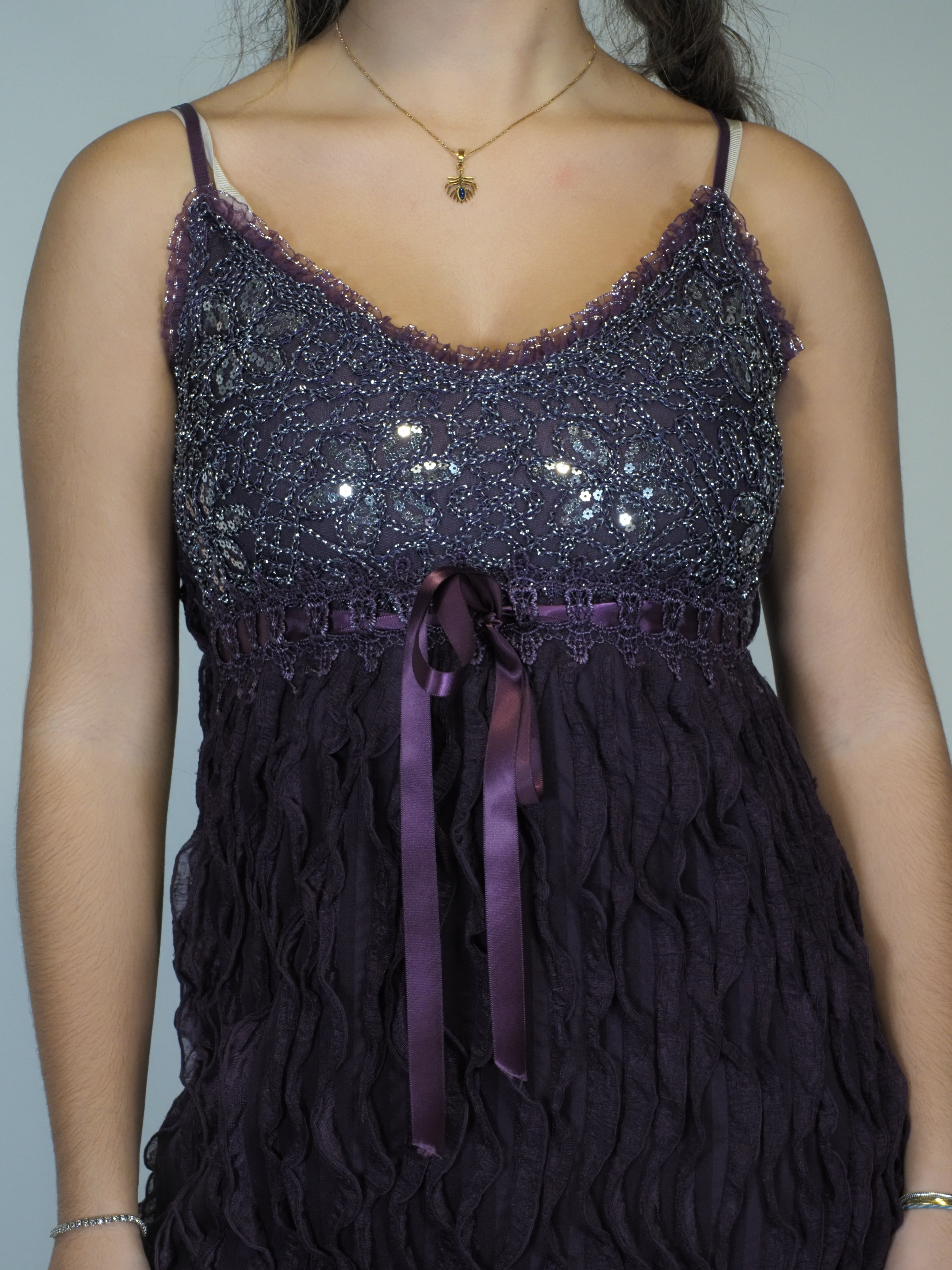 Purple Beaded Party Dress