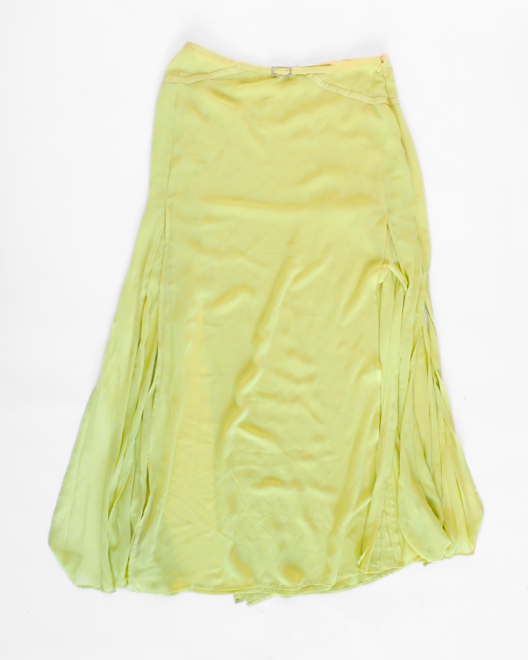 Dream Chartreuse Chiffon Maxi Skirt