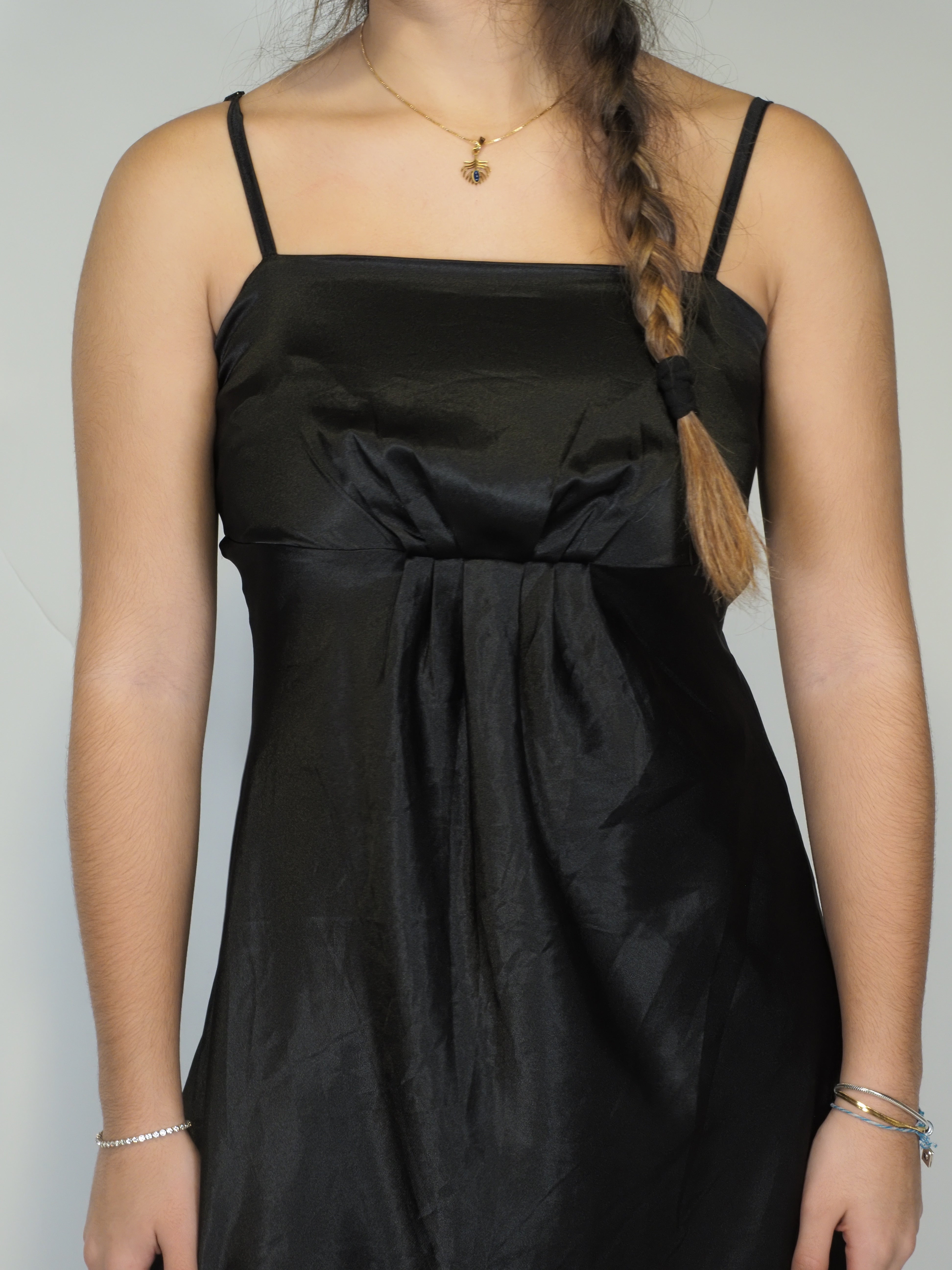 Black Satin Cocktail Dress