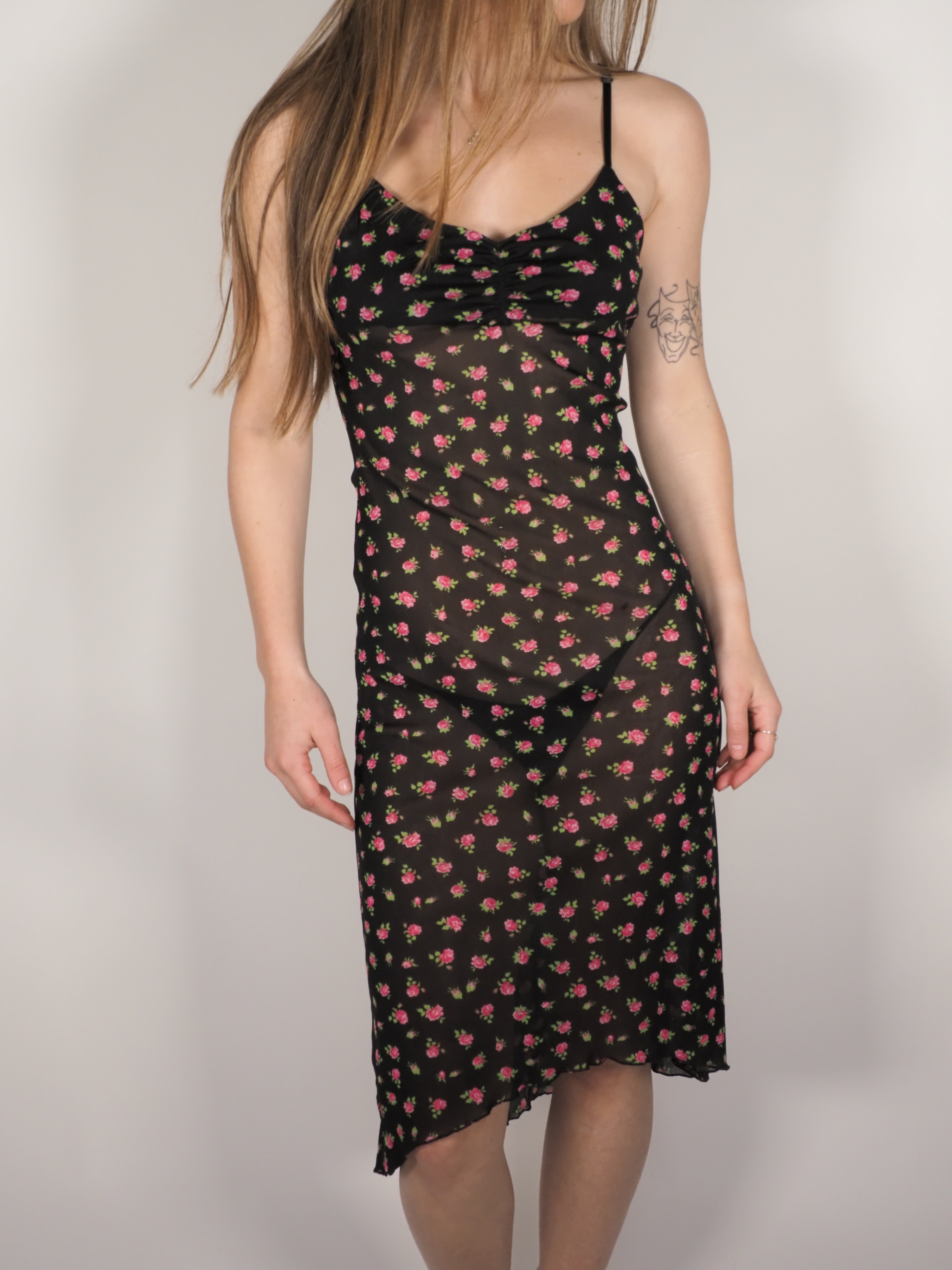 Sheer Rose Print Slip Dress – Pimkie