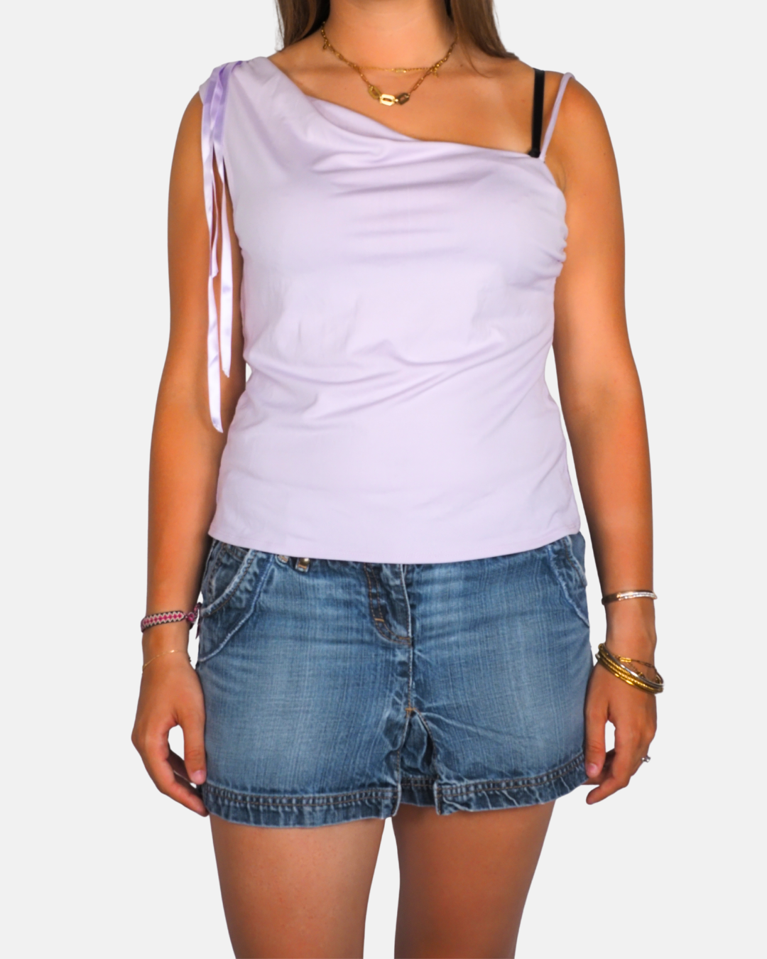 Lilac One-Shoulder Drape Top by Dorothy Perkins