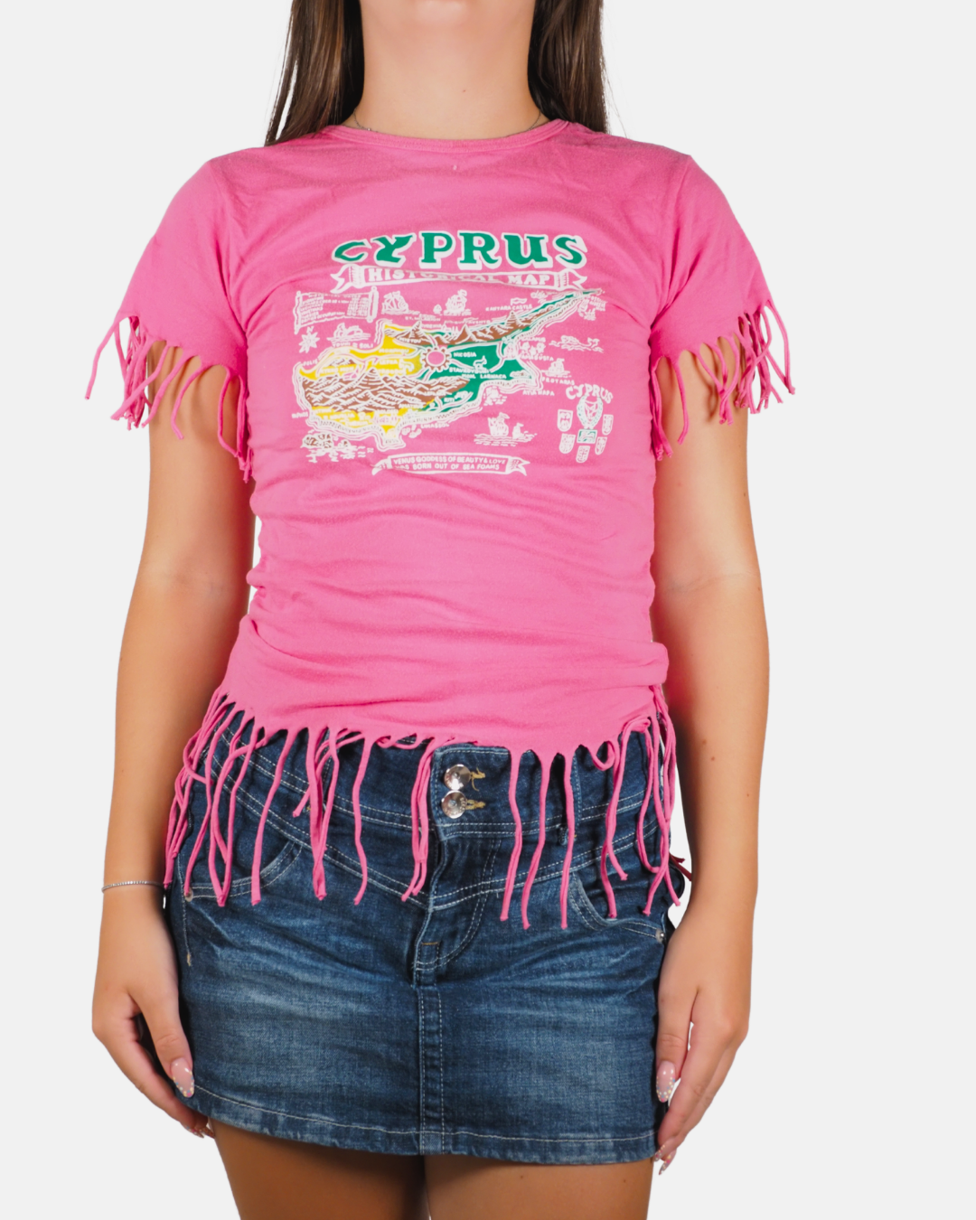 Pink Cyprus Fringe Graphic Tee - DAKA