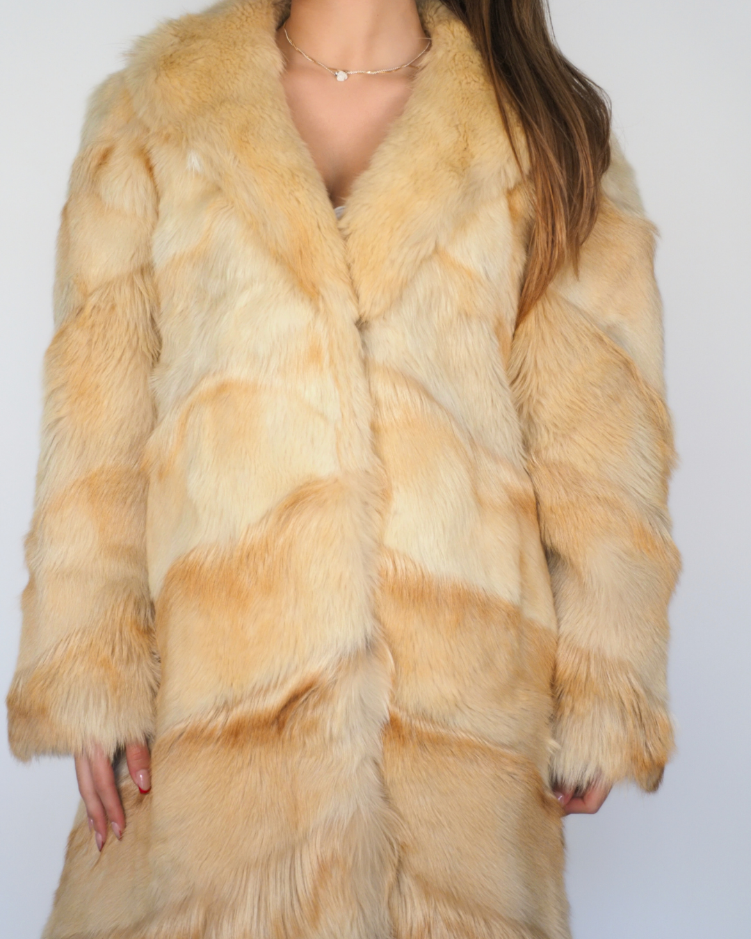 Vintage Natural Fox Fur Coat