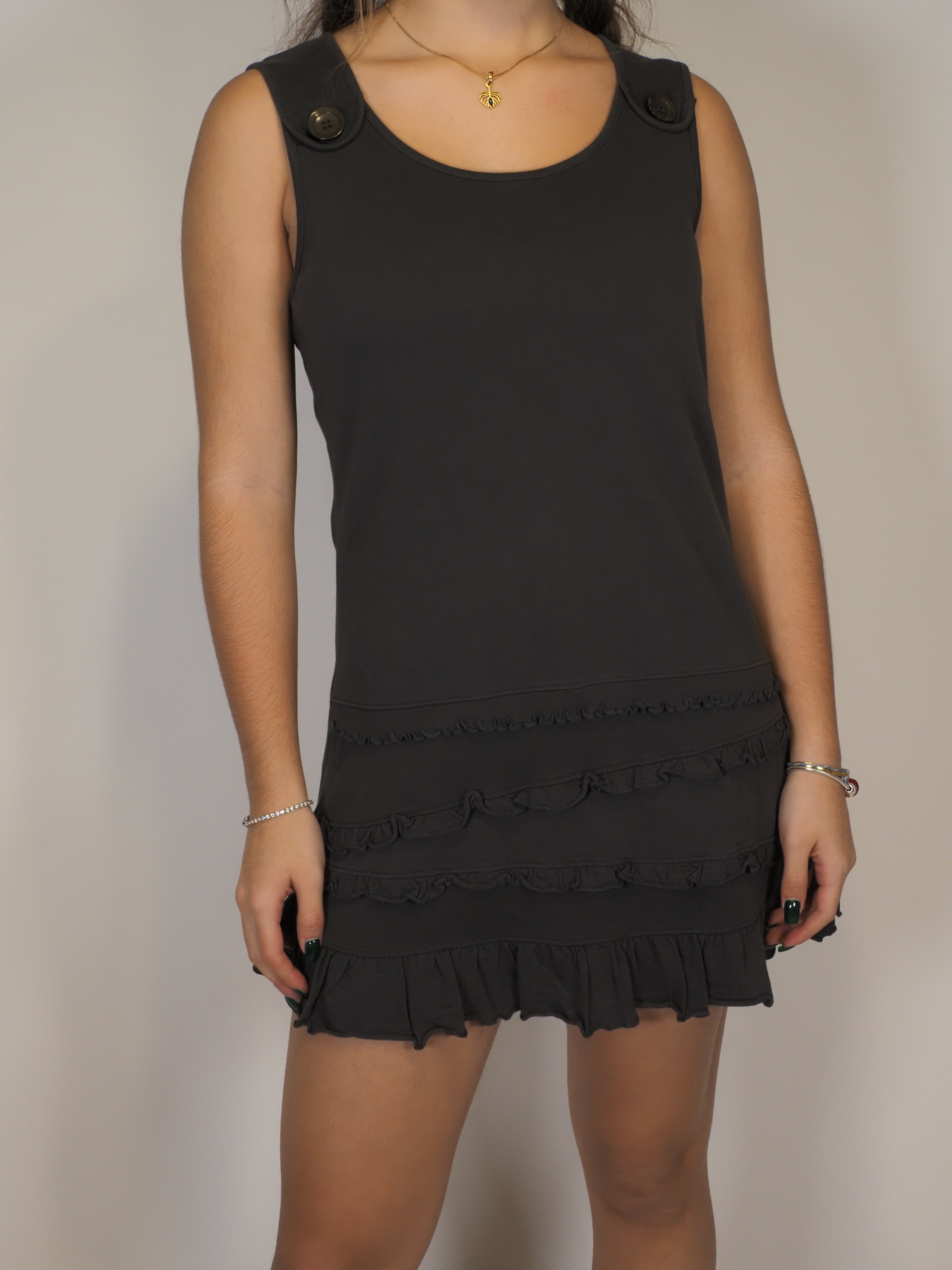 Ruffled Black Sleeveless Mini Dress – Lea H.