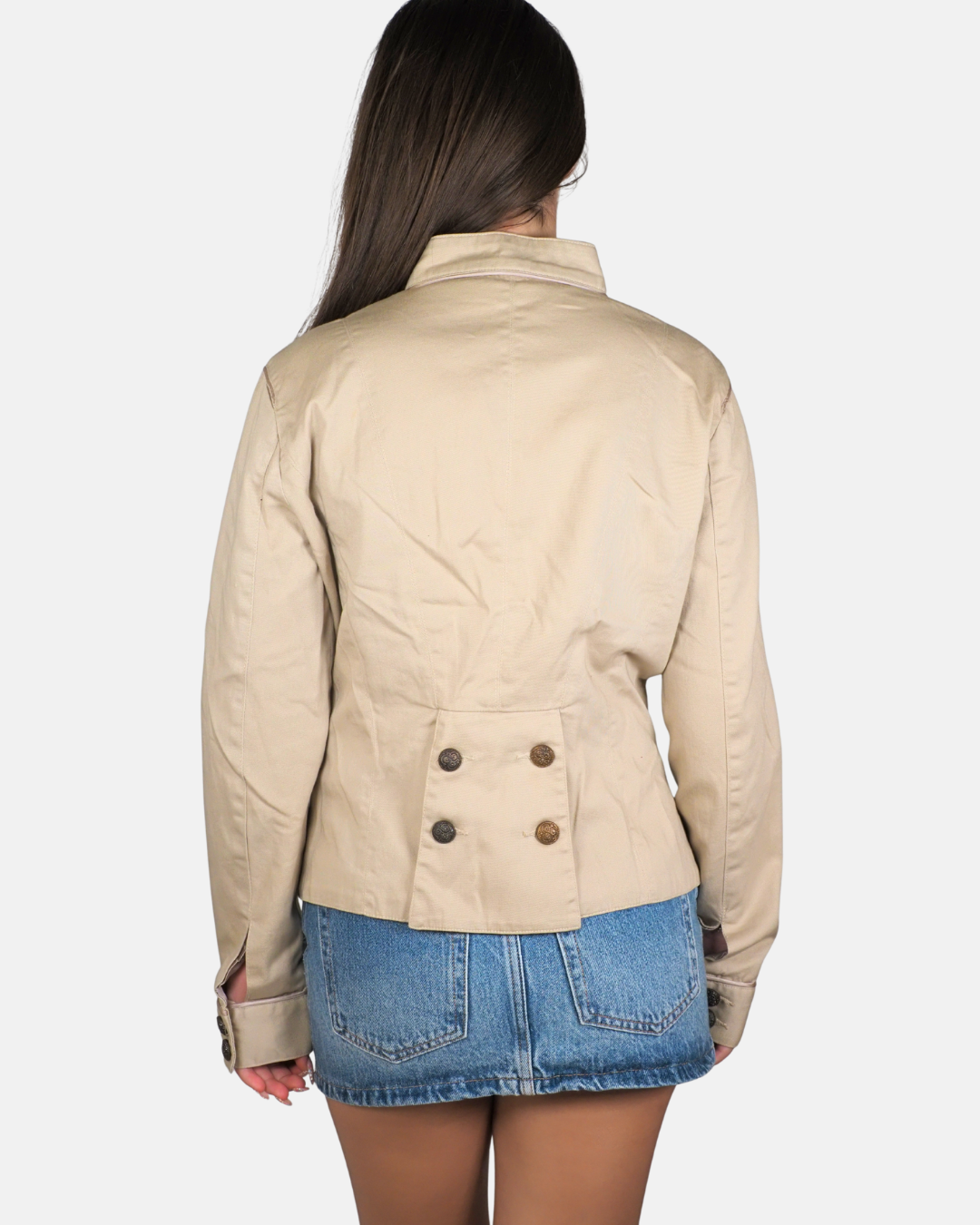 Beige Military Double-Button Jacket - Line