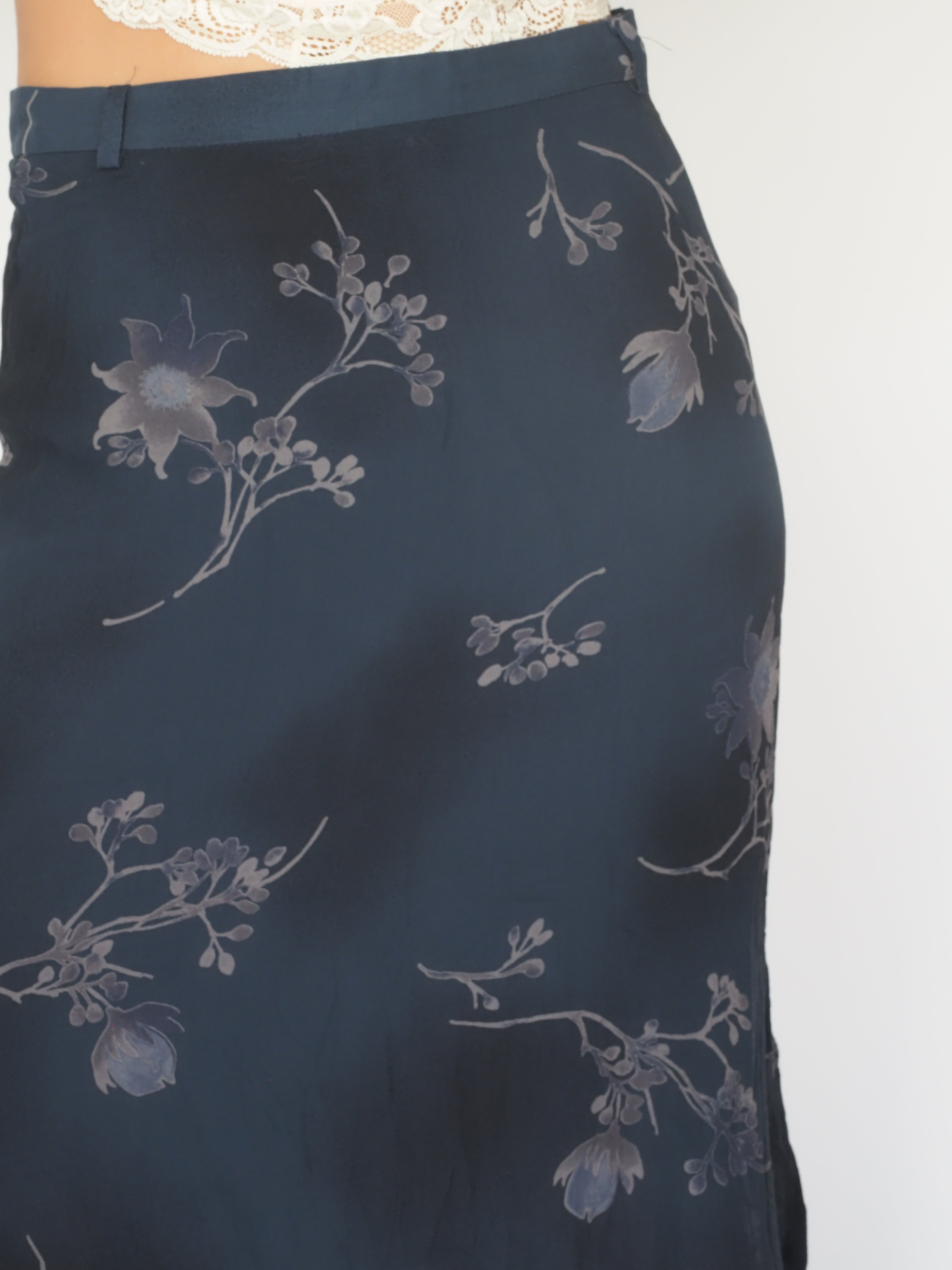 Blue Floral Sheer Midi Skirt – MaxMara