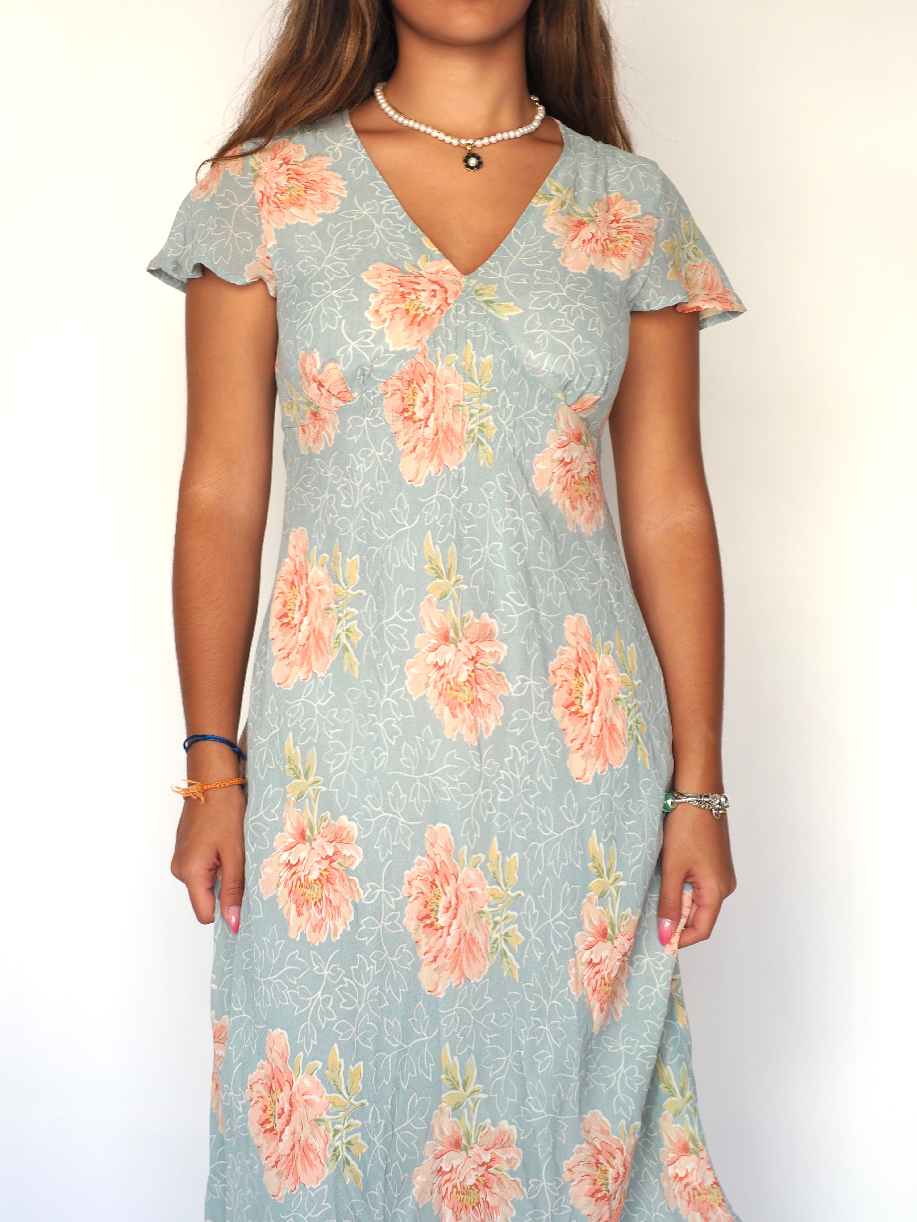 Boden Vintage Pastel Floral Midi Dress