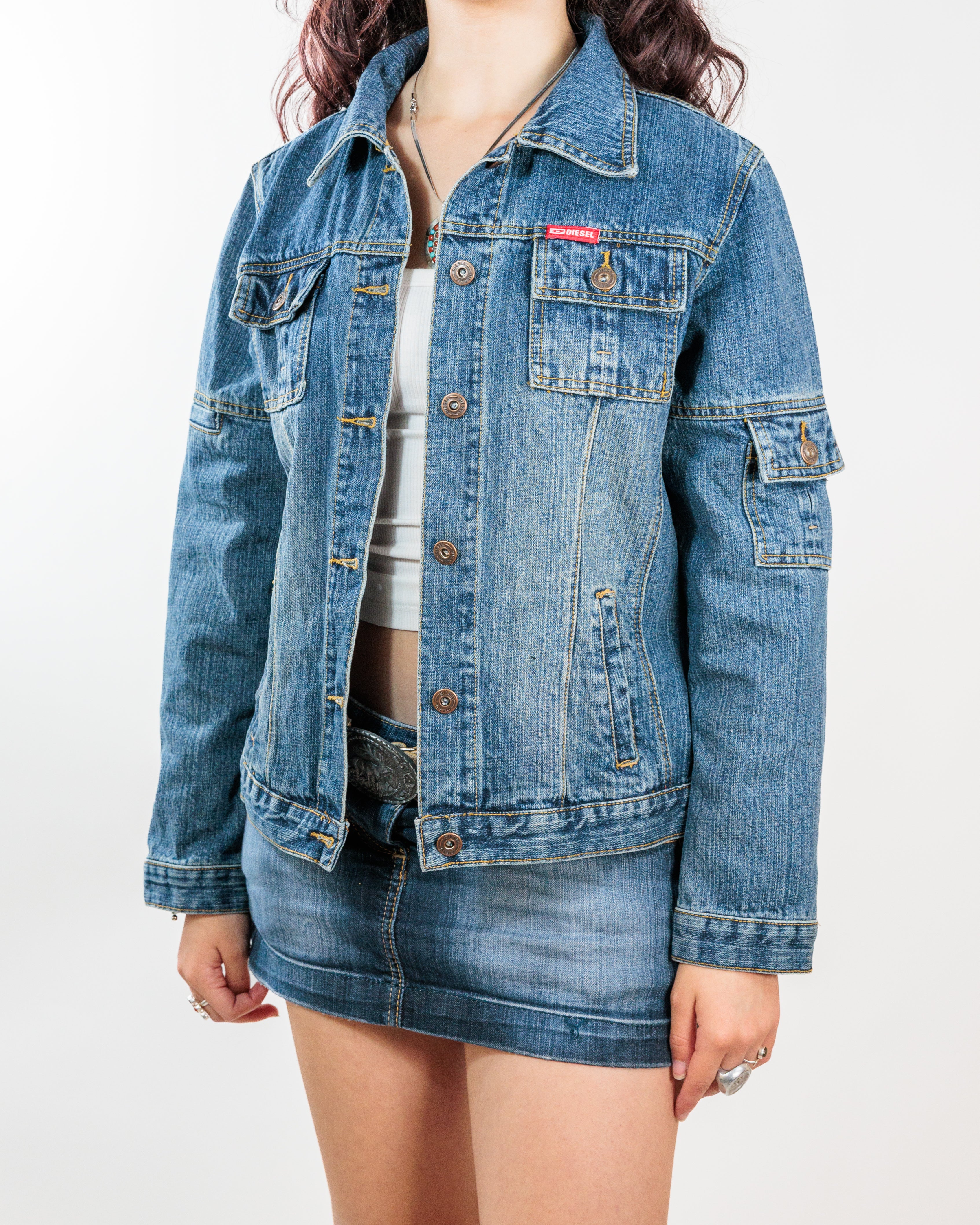 Blue Utility Pocket Denim Jacket - Diesel