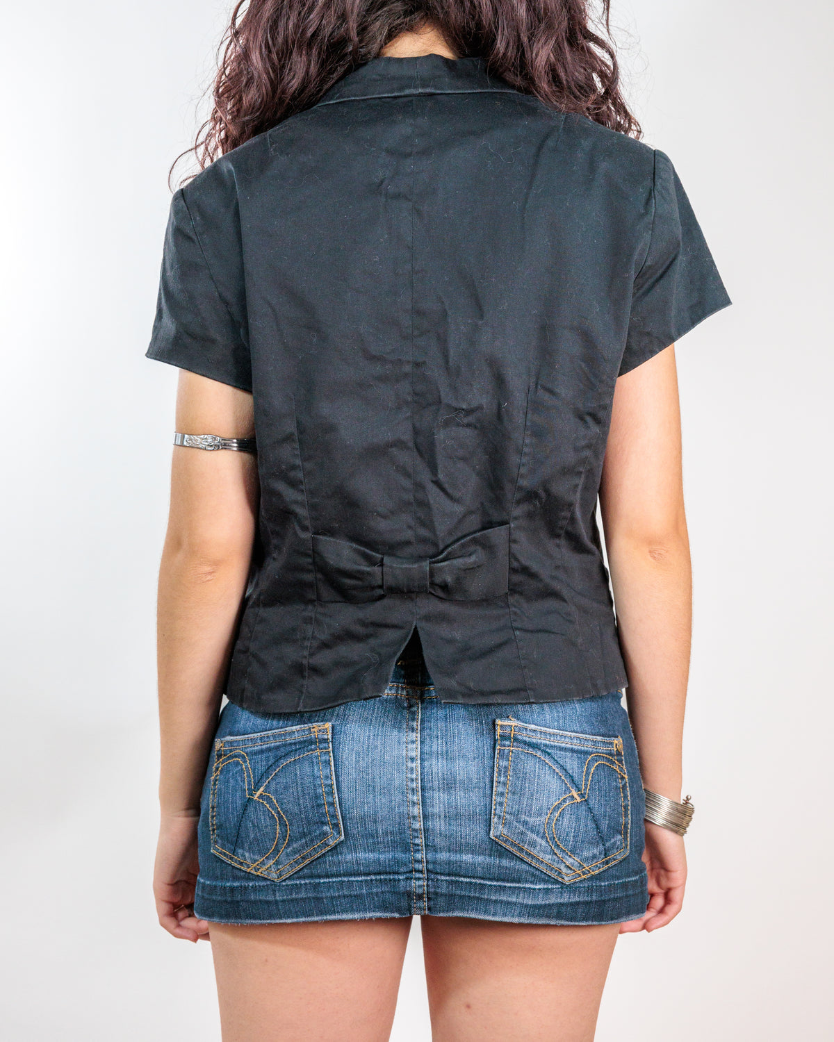 Black Short Sleeve Shawl Collar Blazer - Promod