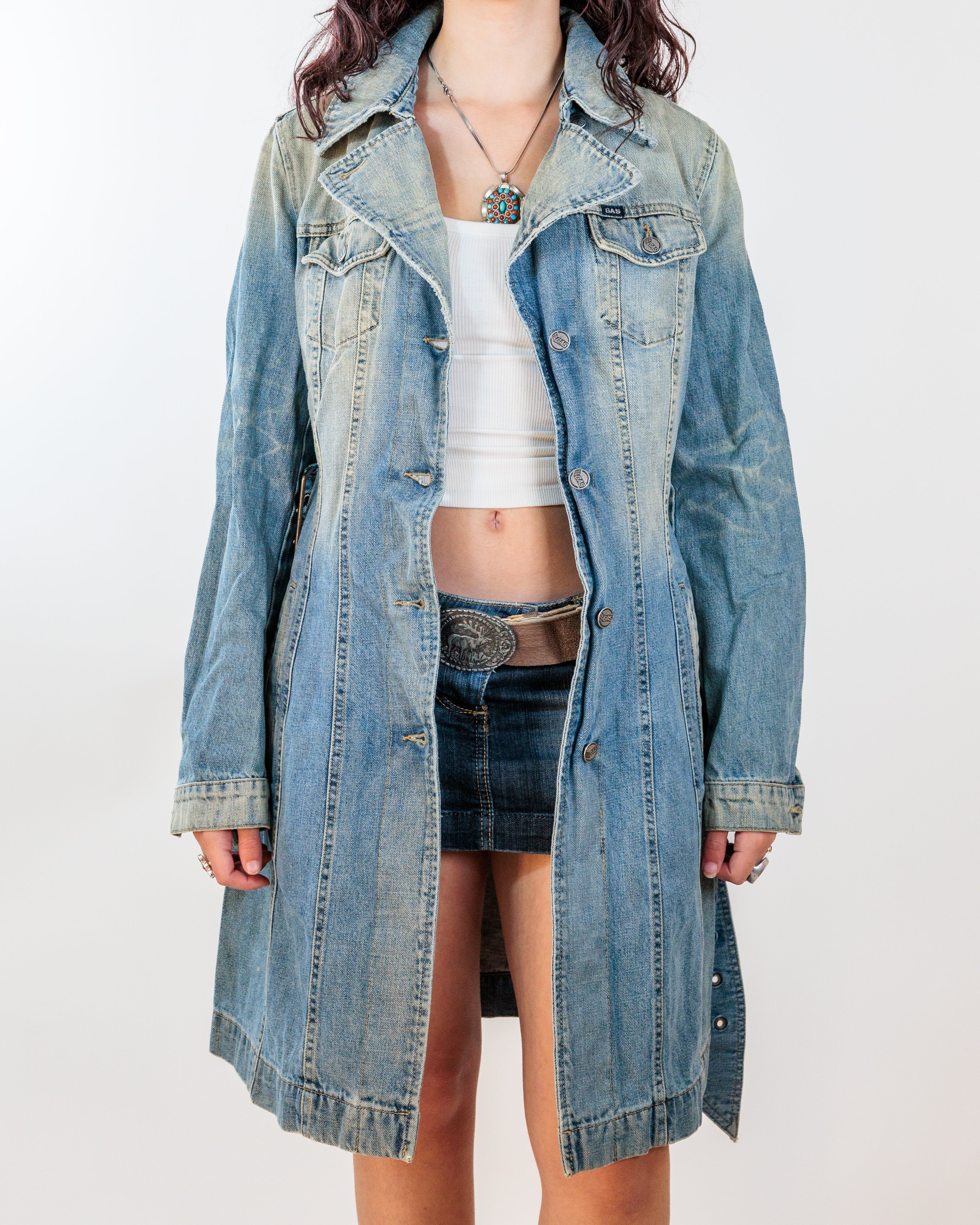 GAS Jeans Y2K Light Wash Fitted Denim Jacket