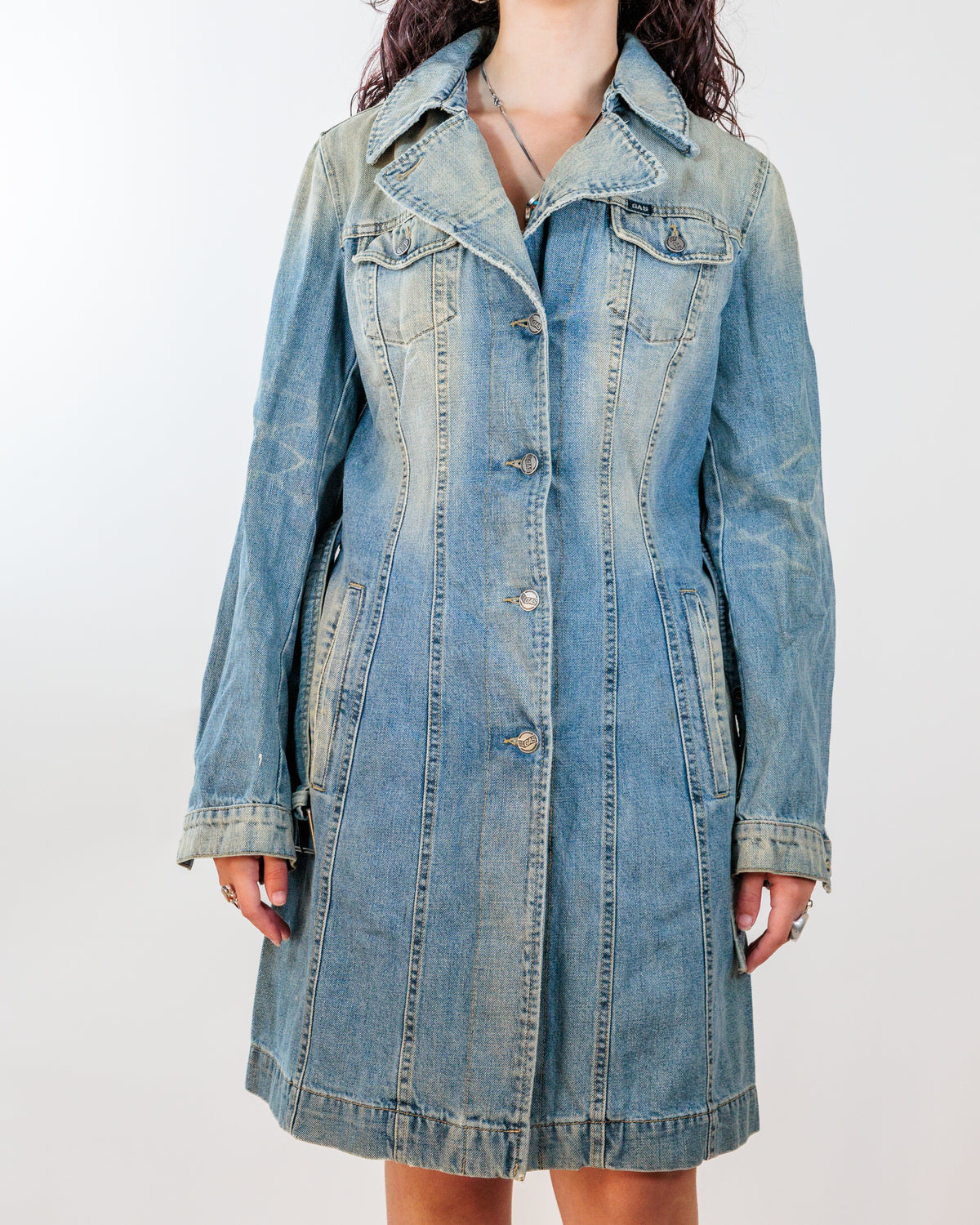GAS Jeans Y2K Light Wash Fitted Denim Jacket