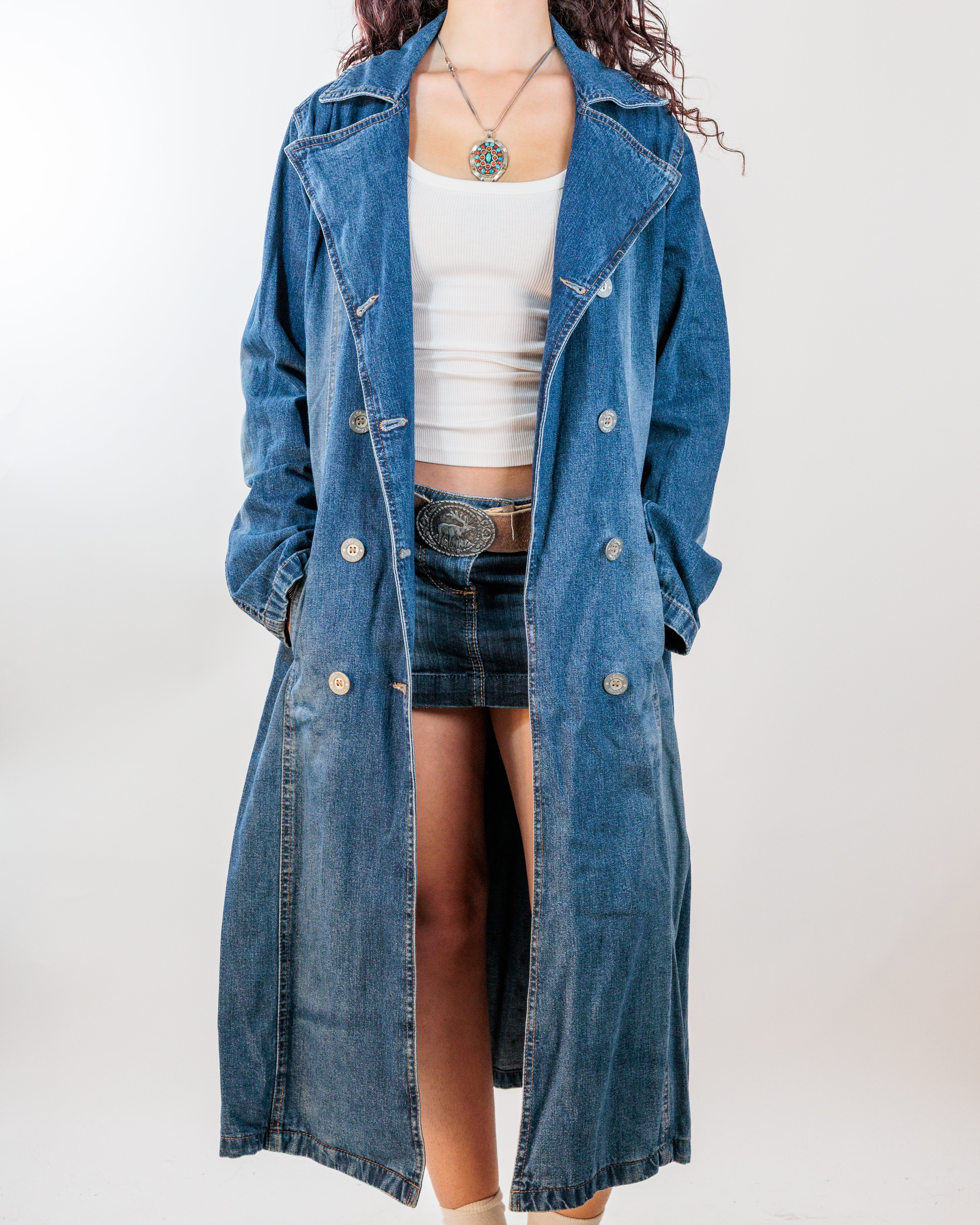 s.Oliver Y2K Blue Wash Double-Breasted Denim Jacket