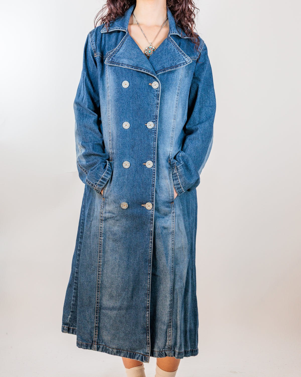 s.Oliver Y2K Blue Wash Double-Breasted Denim Jacket