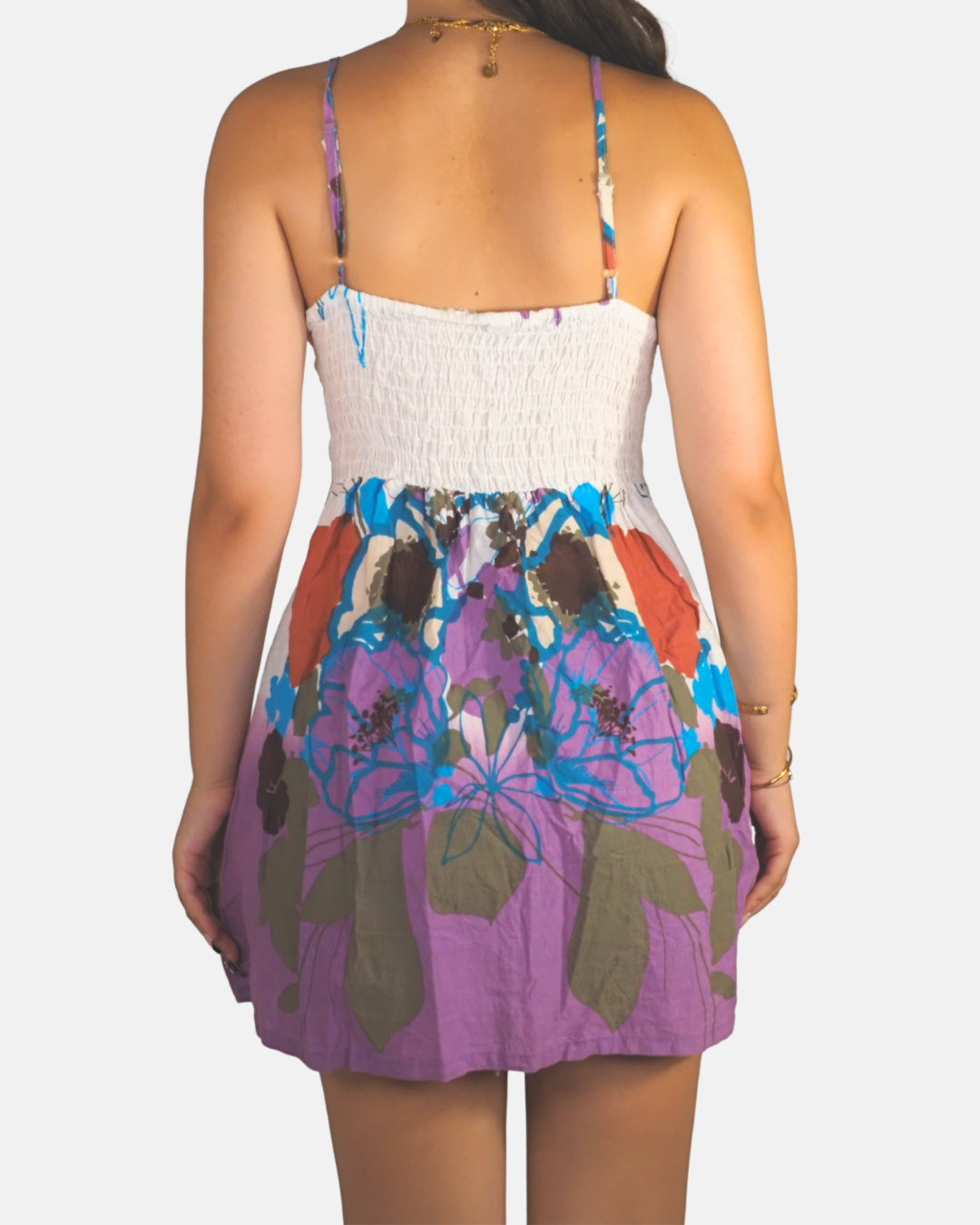 Embellished Floral Babydoll Mini Dress