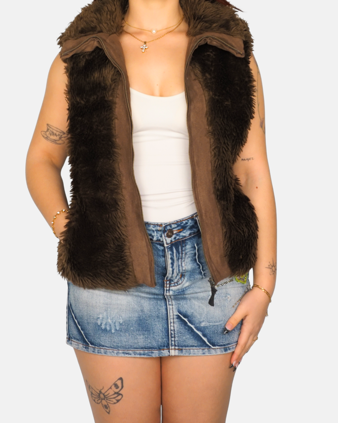 Faux Fur Zip Gilet – Bash