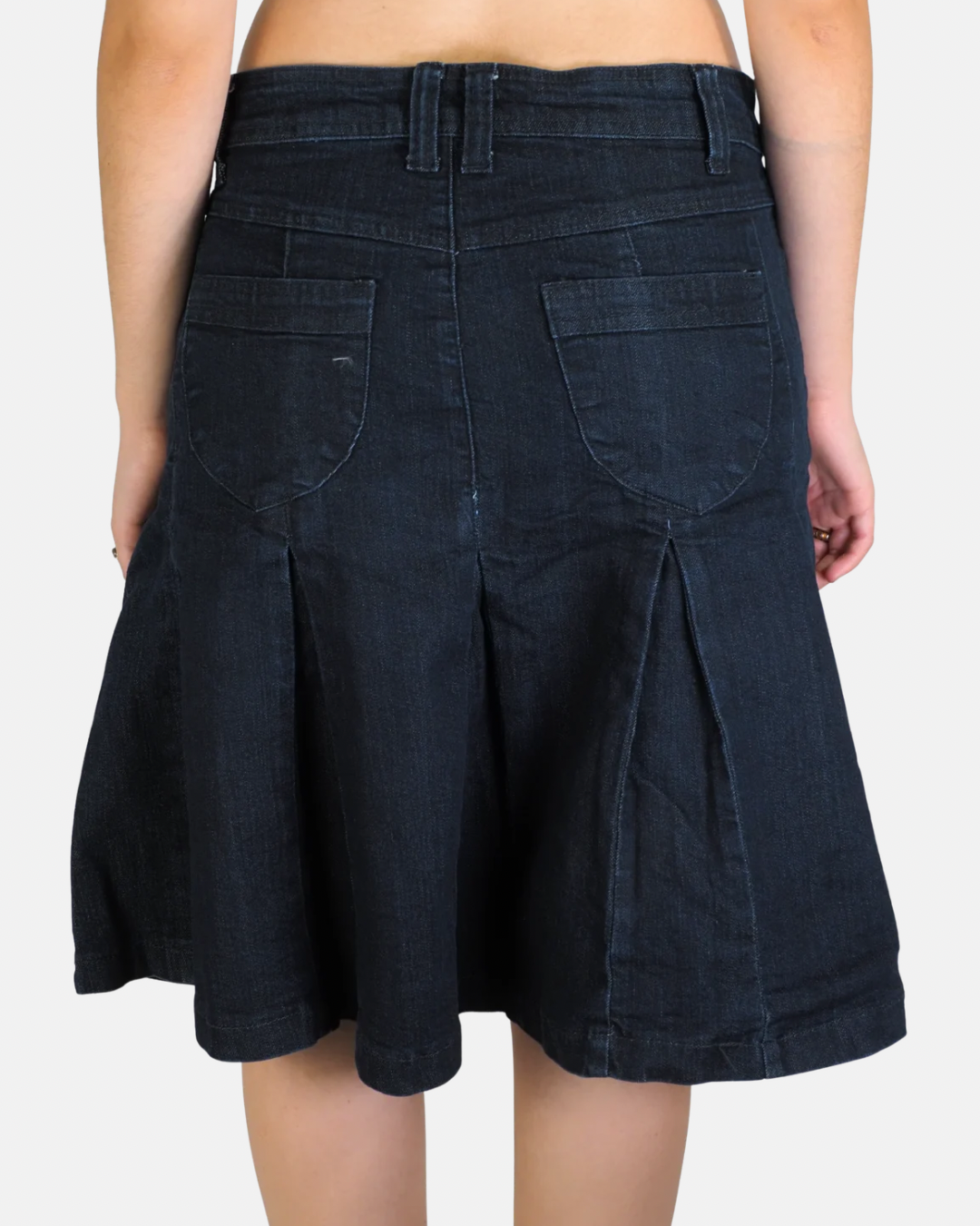 Dark Denim Pleated Midi Skirt - Real Play