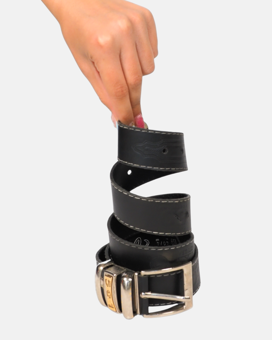 Y2K Black Leather Statement Belt