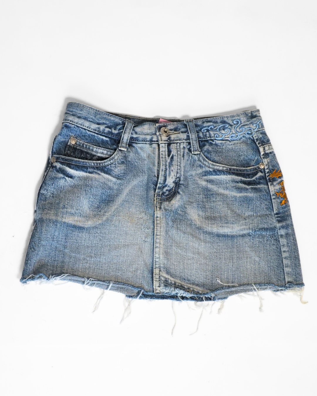 Y2K Embroidered Denim Mini Skirt – S’Ebo