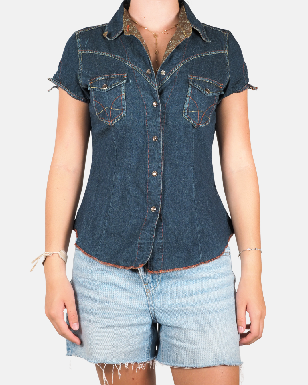 Western Denim Snap Button Shirt